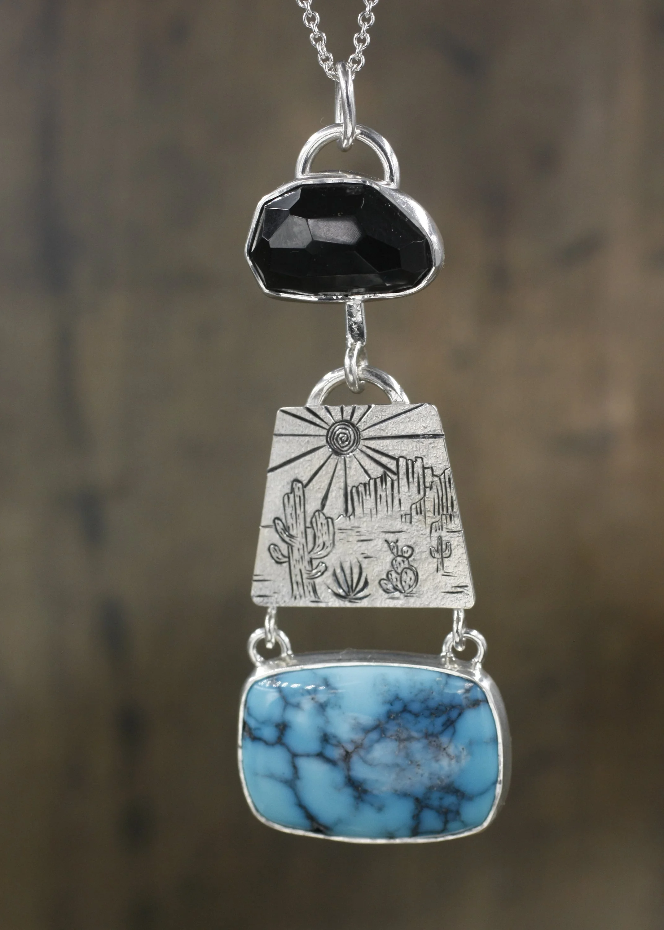 Brenda Turquoise and Onyx Pendant 3.jpg