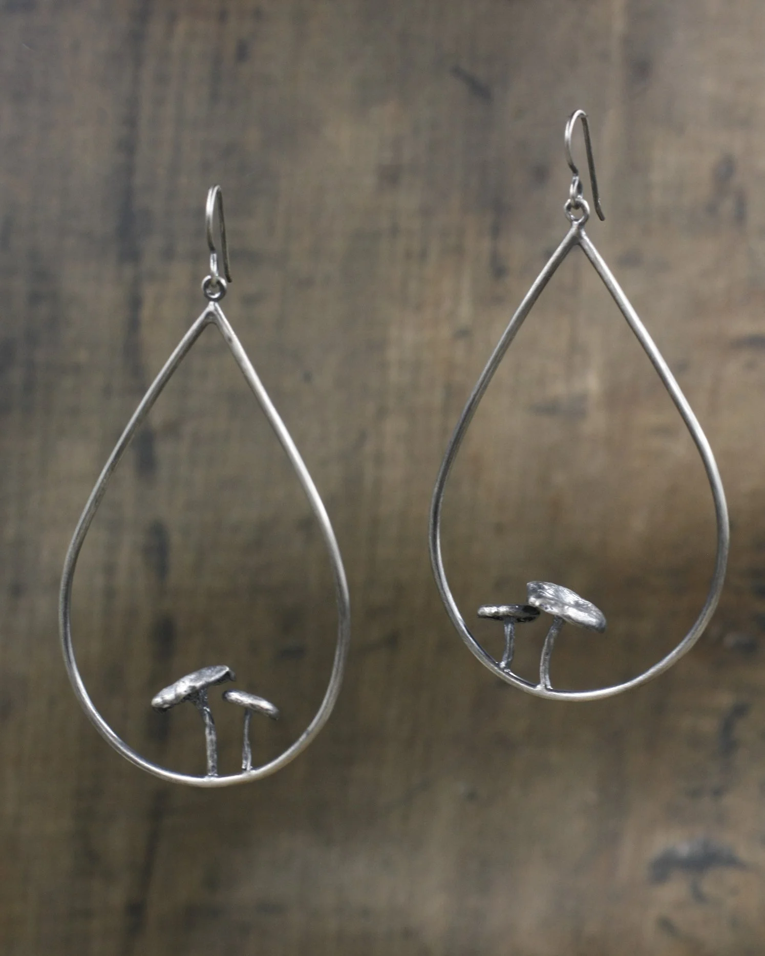 Woodland Mushroom Teardrop Dangle Statement Earrings.jpg
