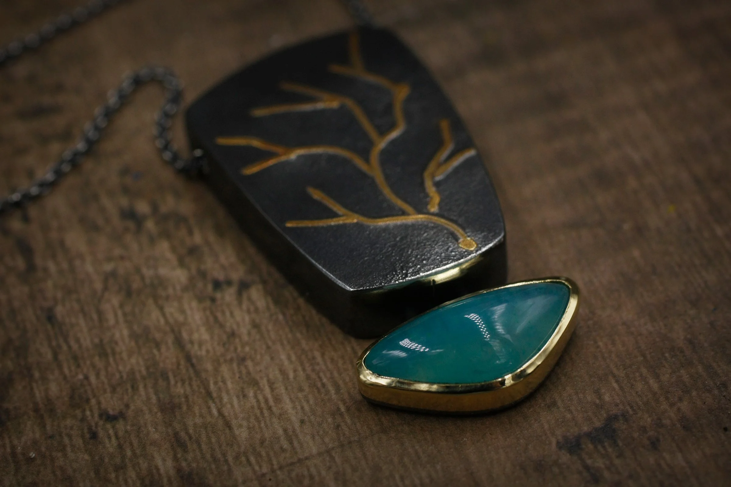 MELD Tree Hollowform Gem Silica Wedge Necklaceb 1.jpg