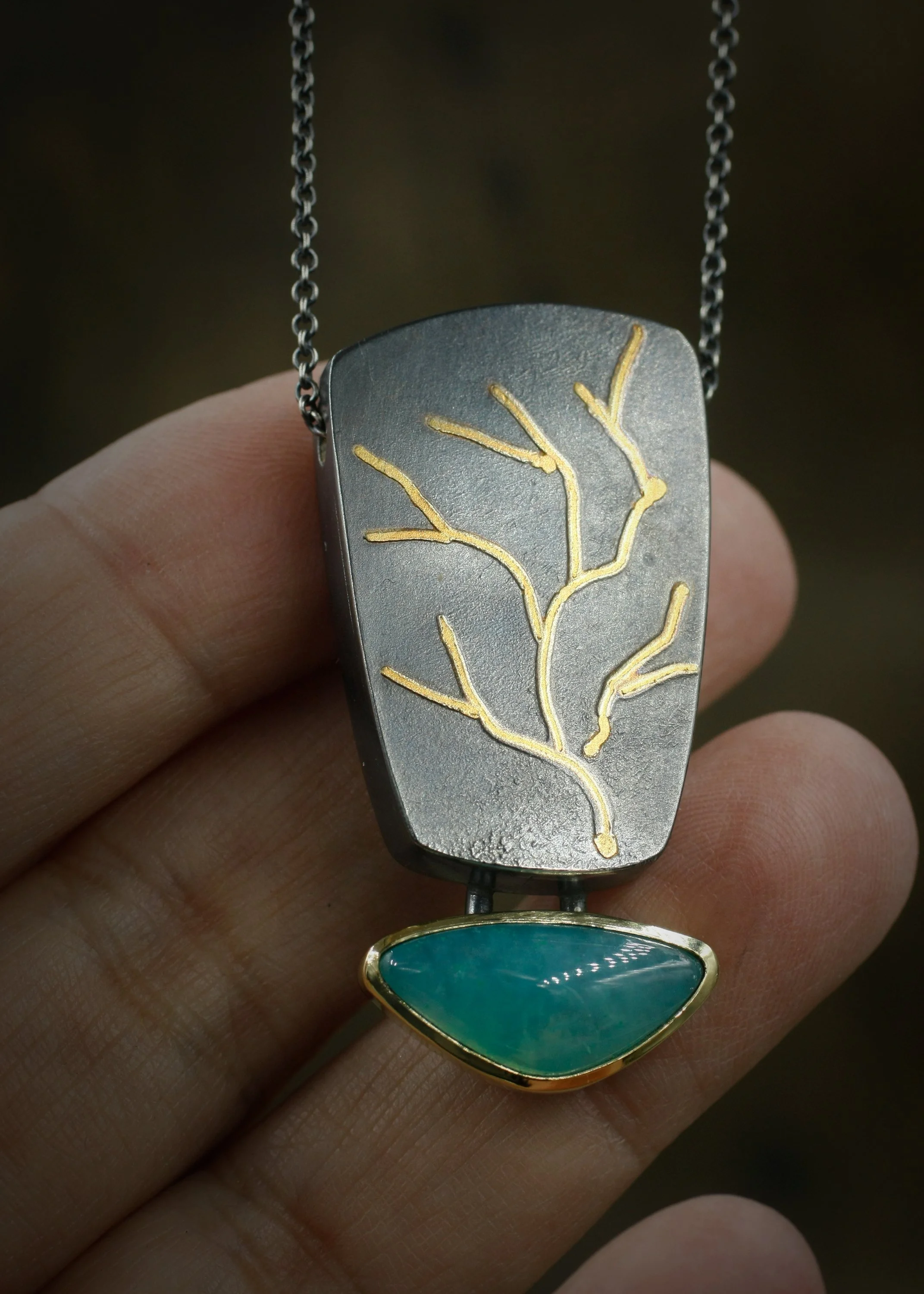 MELD Tree Hollowform Gem Silica Wedge Necklace 6.jpg