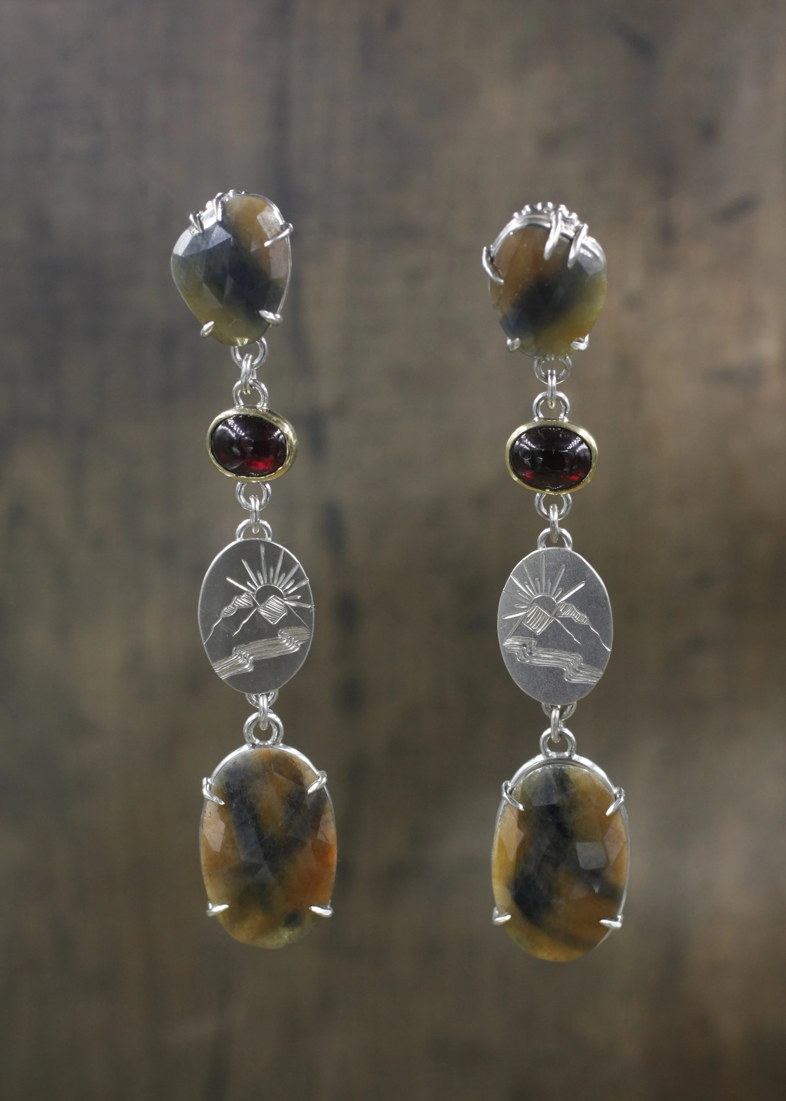 Brenda Rose Cut Sapphire Mountain Earrings.jpg