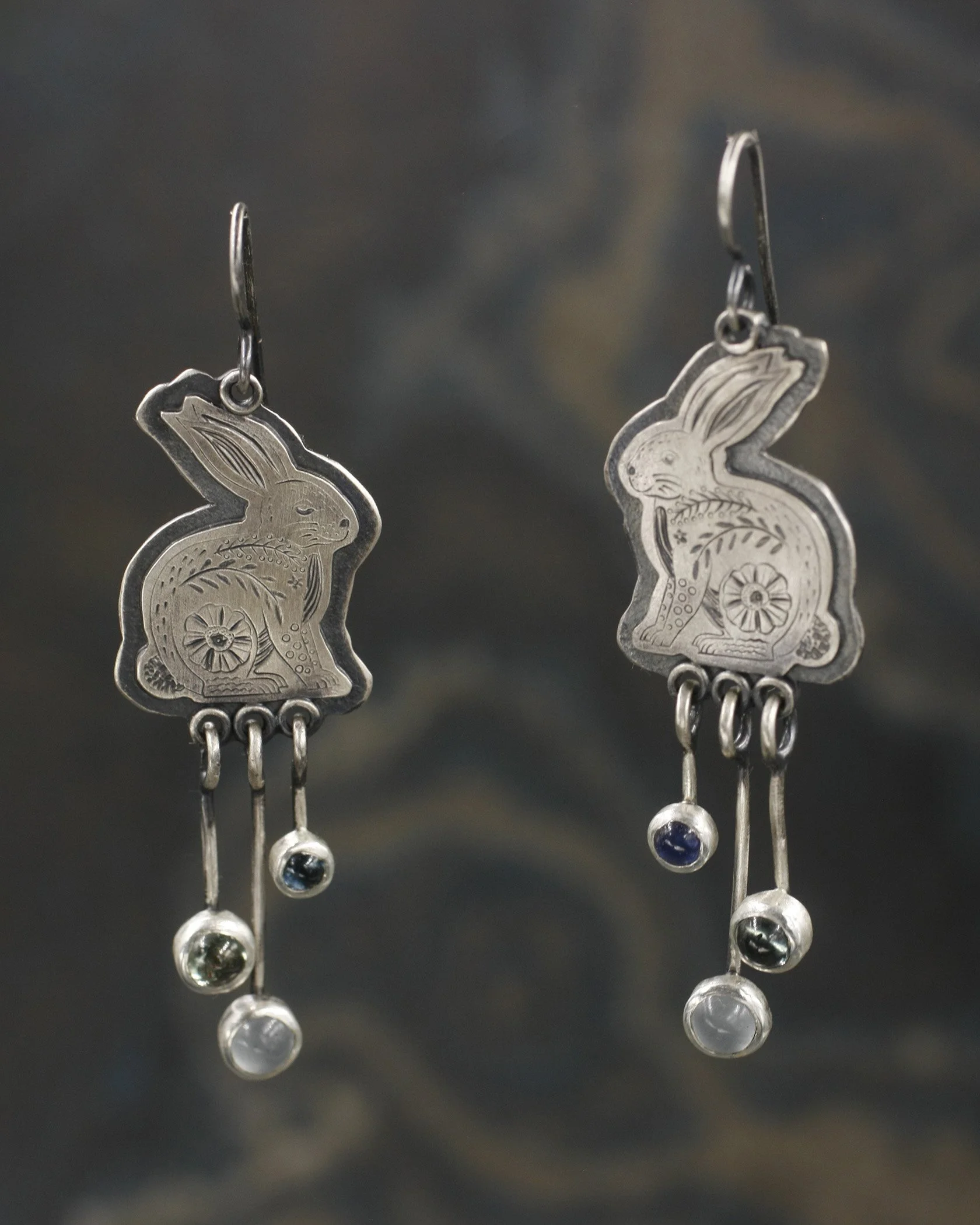 Folk Bunny witrh Dangles Earrings 2.jpg