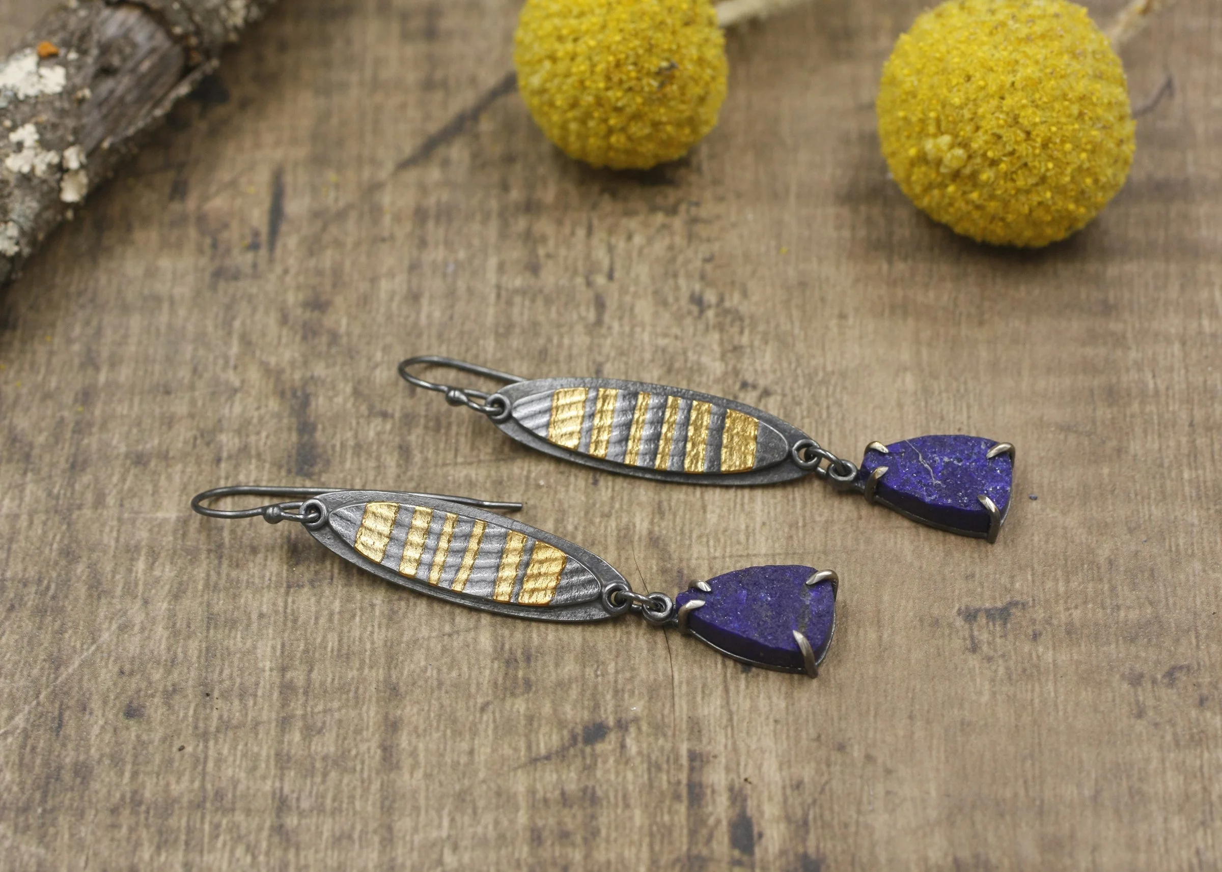 Vivi Magoo Horizon Fused Gold Lapis Earrings 1.jpg