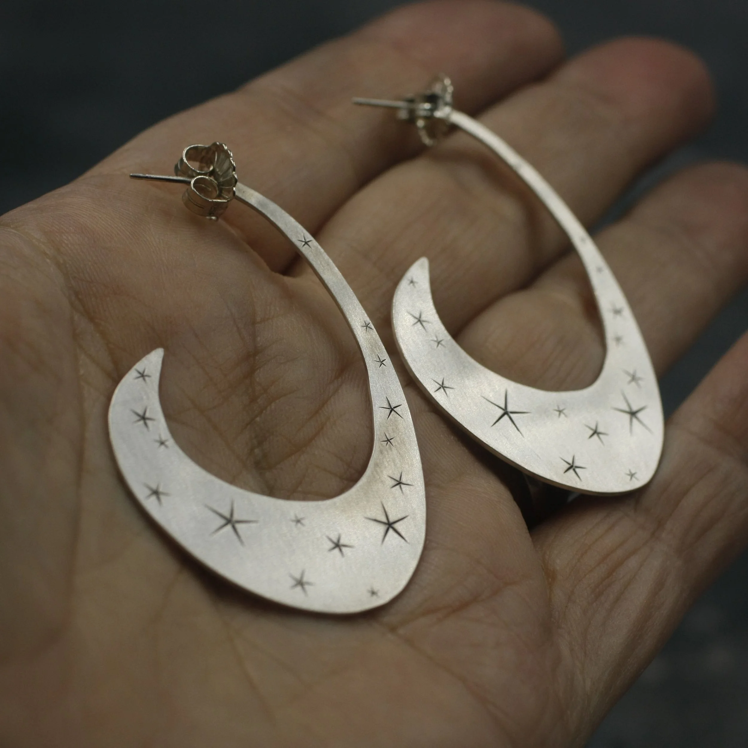 Gravée Blade Hoops J Star Earrings 2.jpg