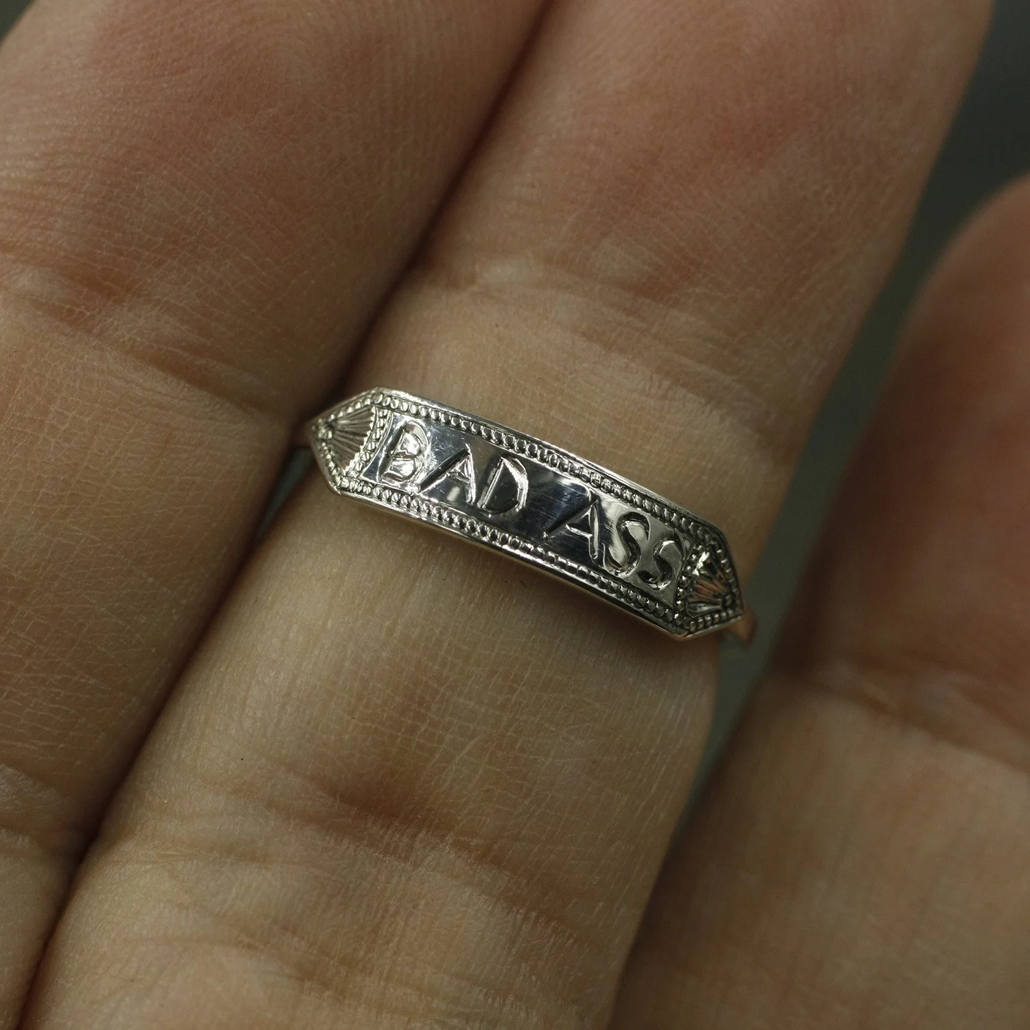 Bad Ass Milgrain Banner Signet Ring.jpg