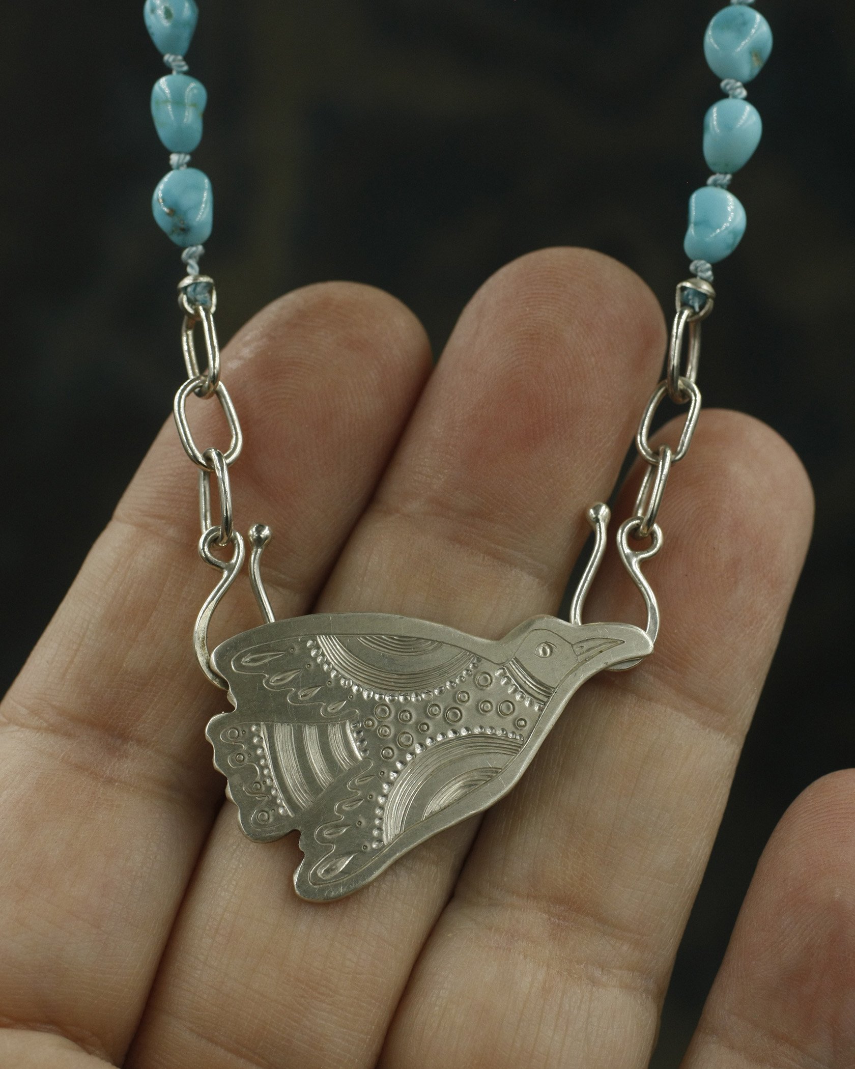 Folk Art Dotty Bird Centerpiece on Turquoise 4.jpg