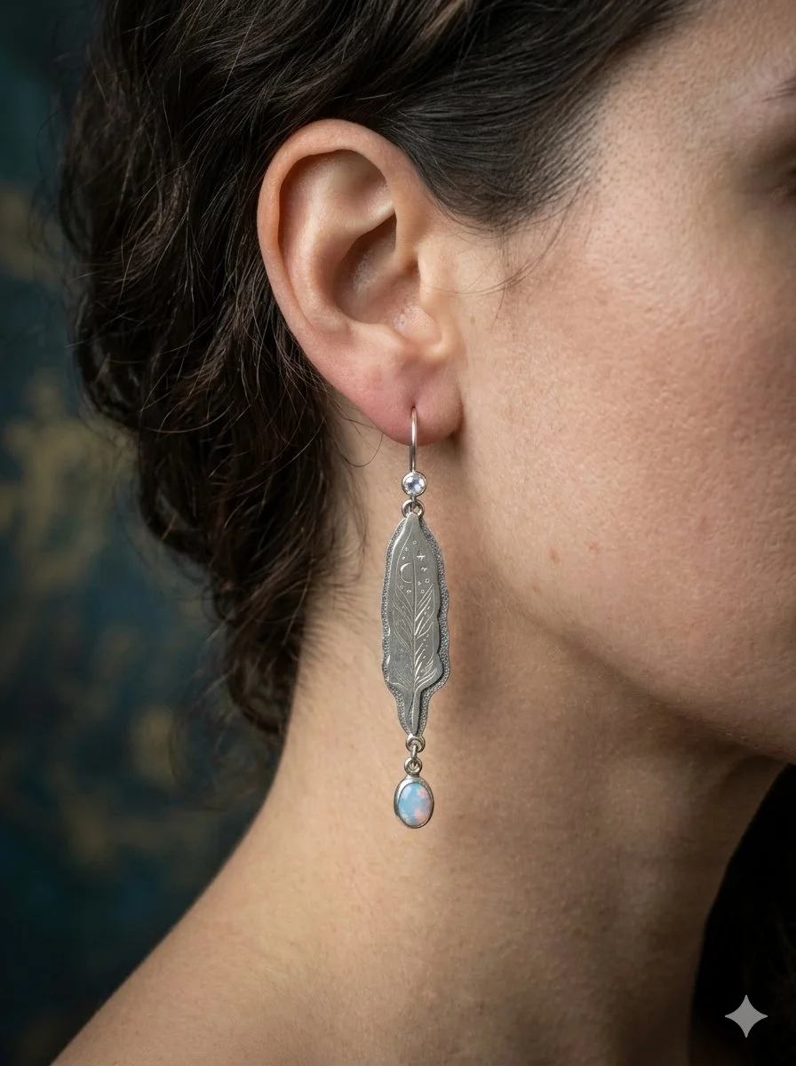 Feather Monn Stars Opal and Dimoand Earrings.jpg