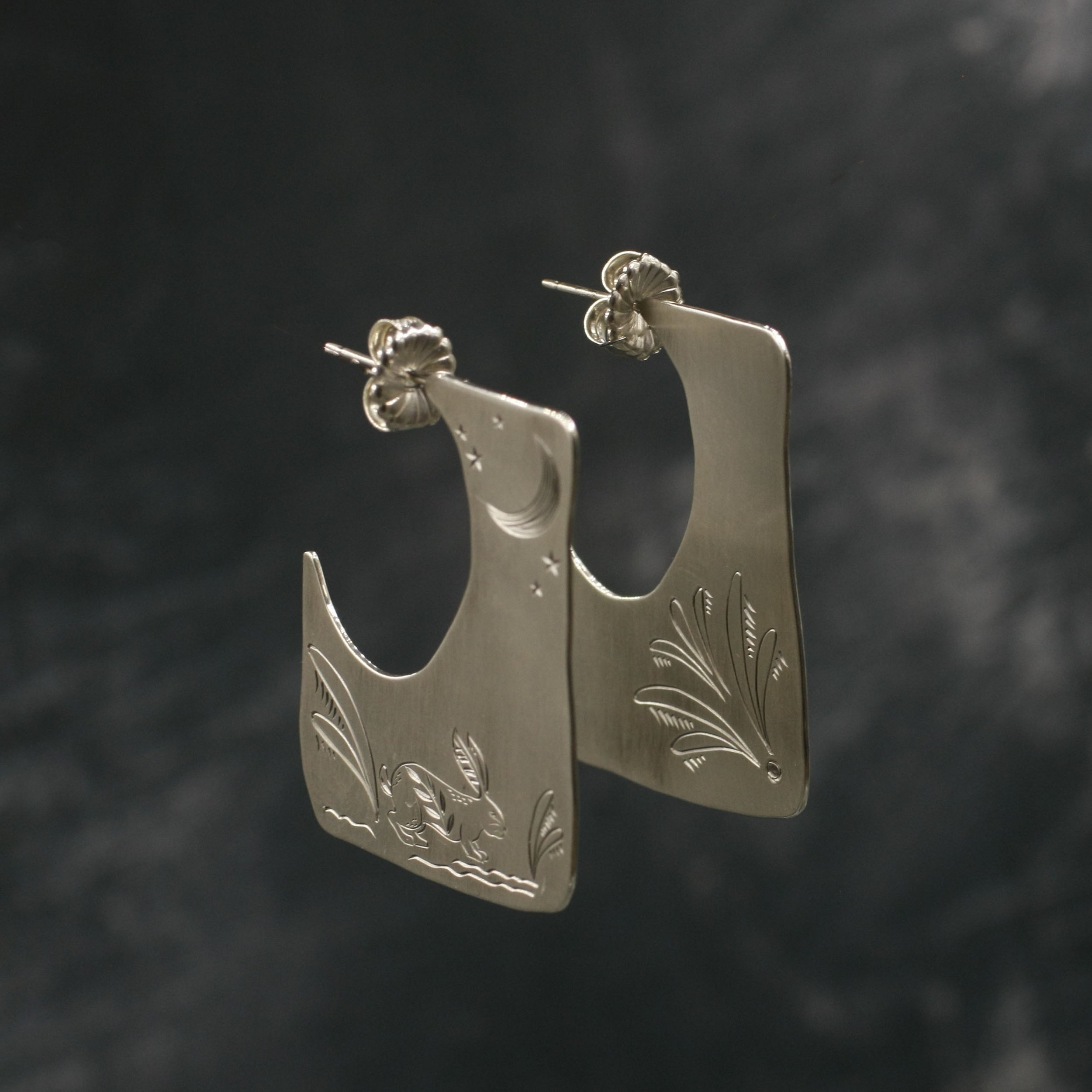 Gravée Blade Hoops Bunny earrings.jpg