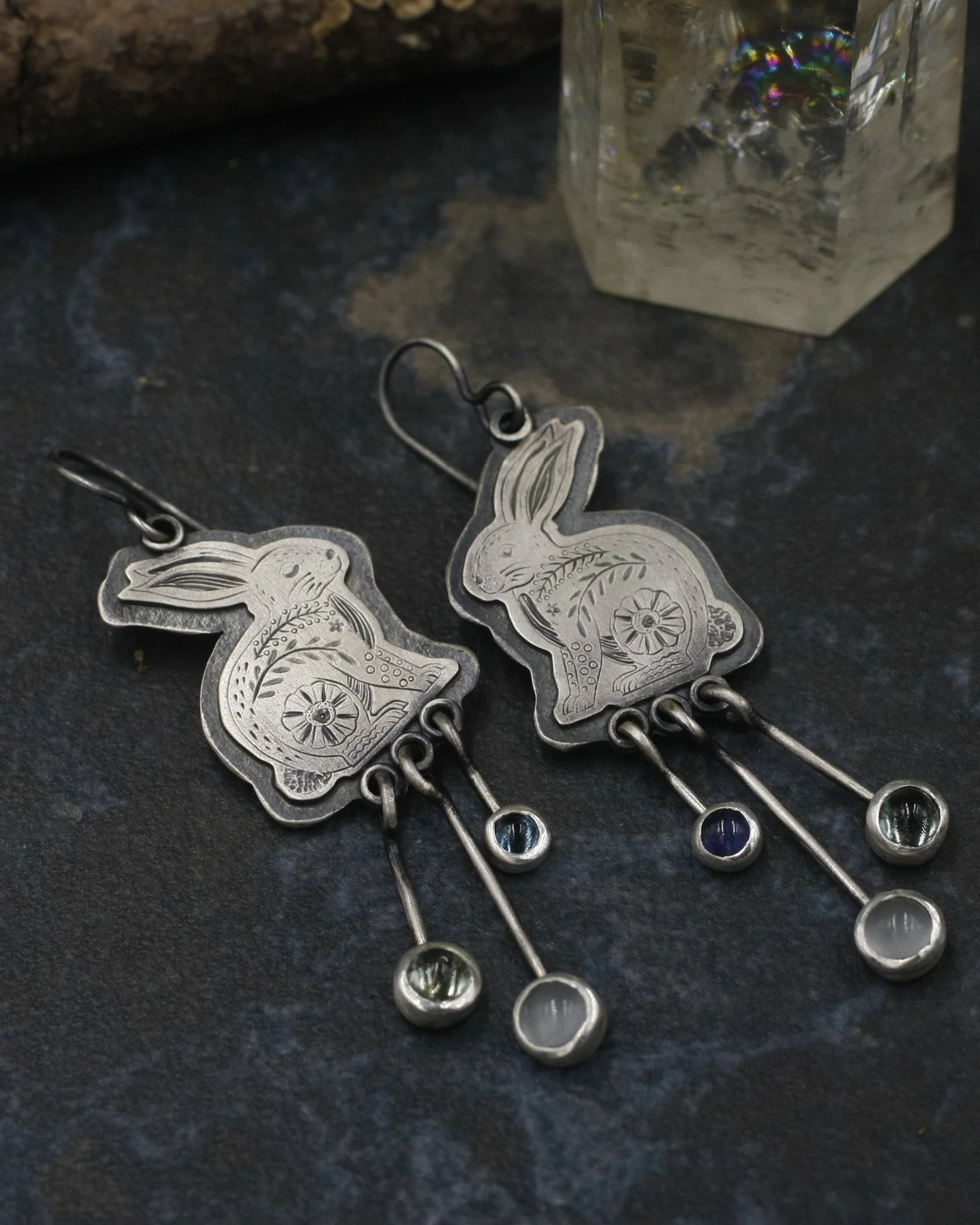 Folk Bunny witrh Dangles Earrings 4.jpg