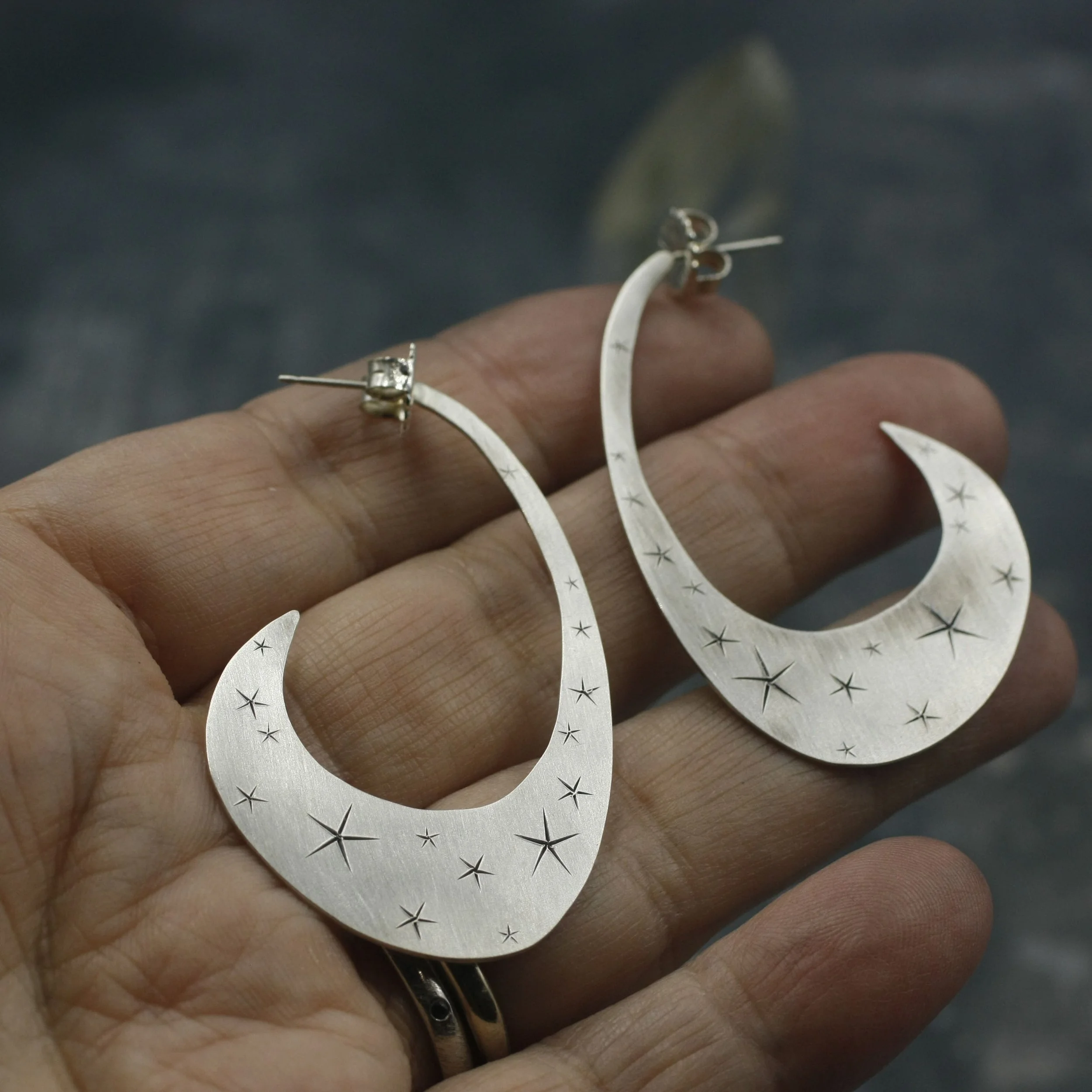 Gravée Blade Hoops J Star Earrings 4.jpg