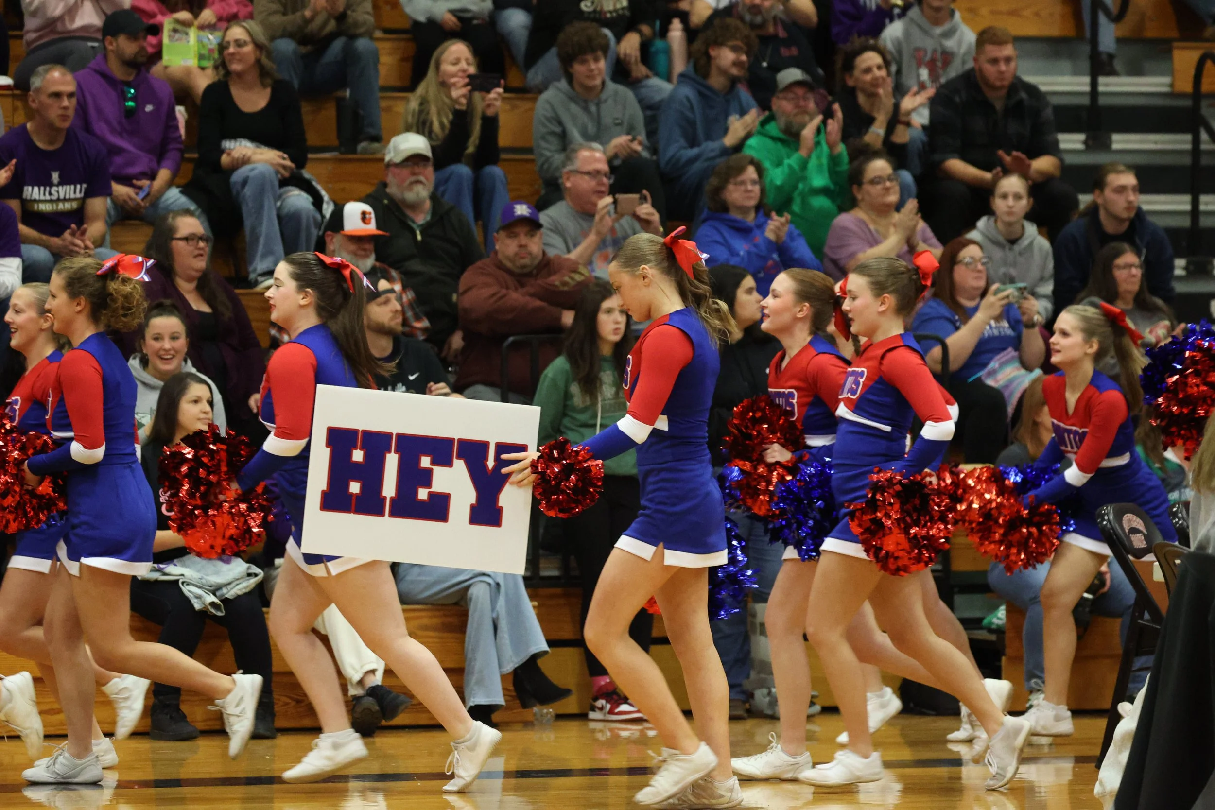 Cheerleaders from Missouri high school’s
showcase their skills during the tri-county
conference cheer championships on
Sunday, Nov. 9, 2025, at Southern Boone
High School in Ashland.