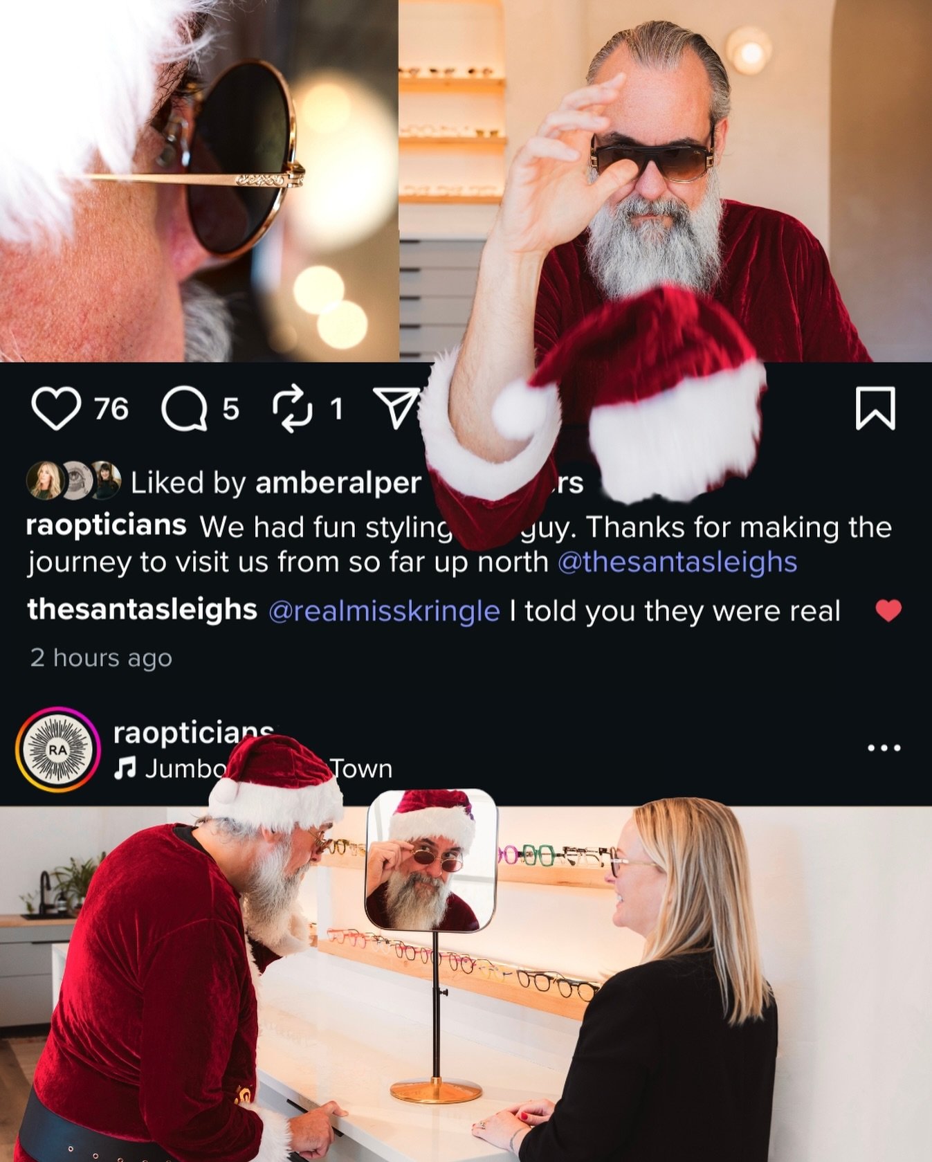 Santa is breaking his usual format with a rad new look this year. He needed some Rx sunnies polarized for his sleigh rides and we had just the thing&hellip; maybe this will get us off the naughty list. 🎅🏻🕶️🛷

Shout out to @instadurr for capturing