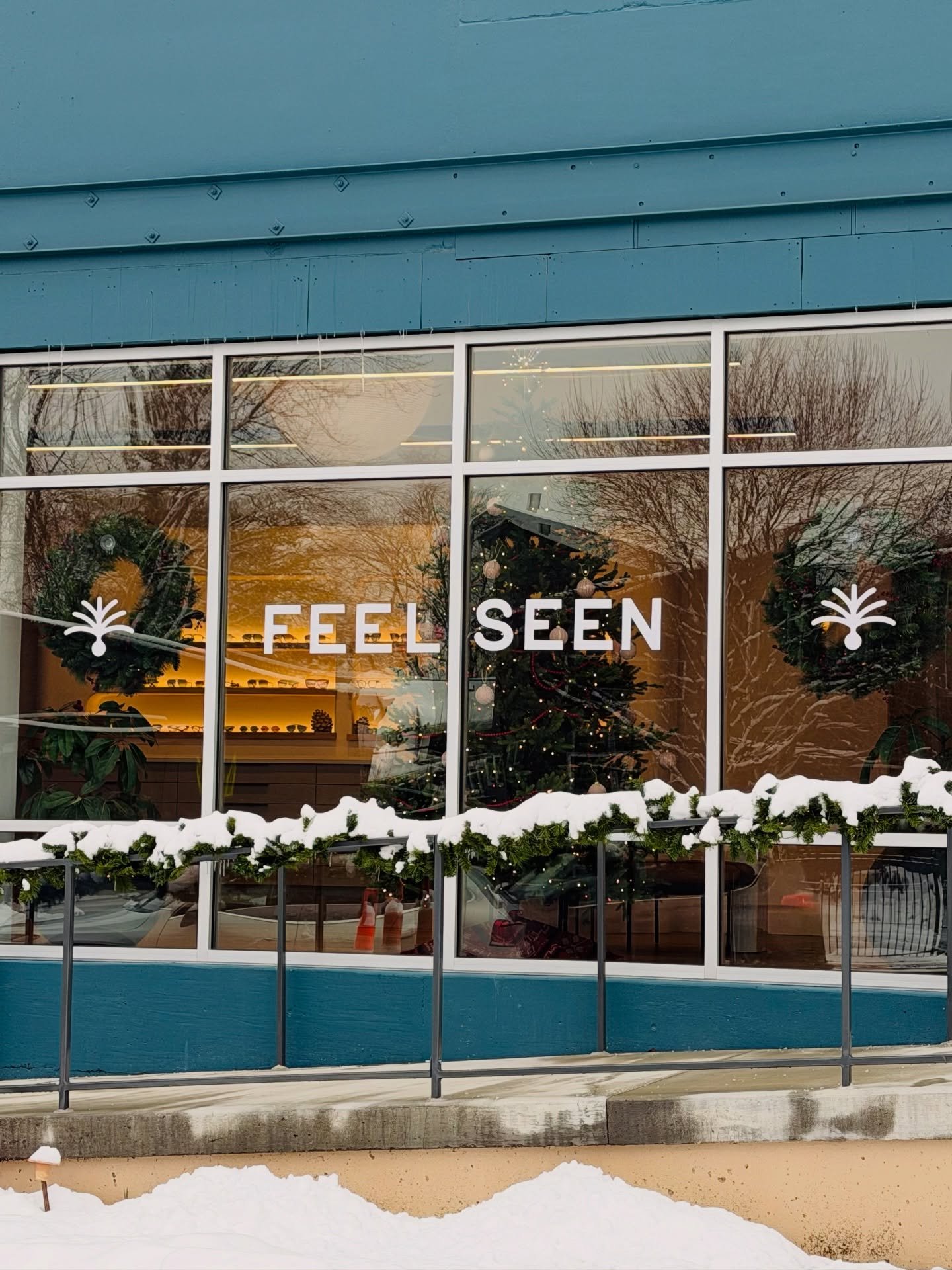 We&rsquo;ll be open on this snowy day! Come see us for a styling, exam, or even a little eggnog. 11a-6p  #FEELSEEN #Indianapolis
