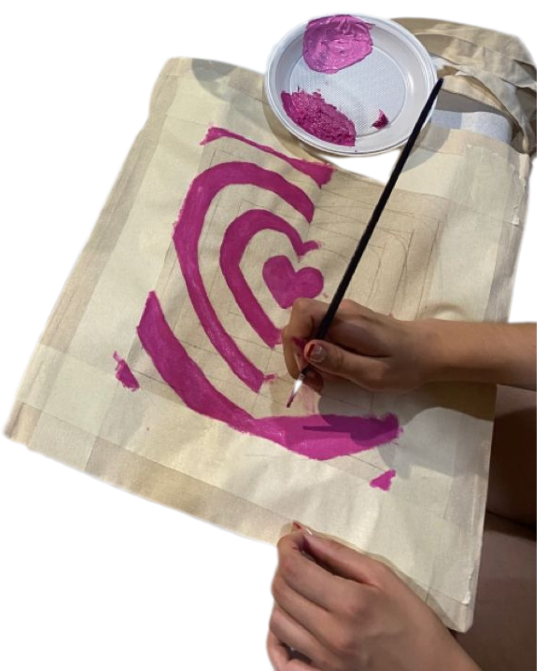 Taller: Pintura sobre bolsas de tela