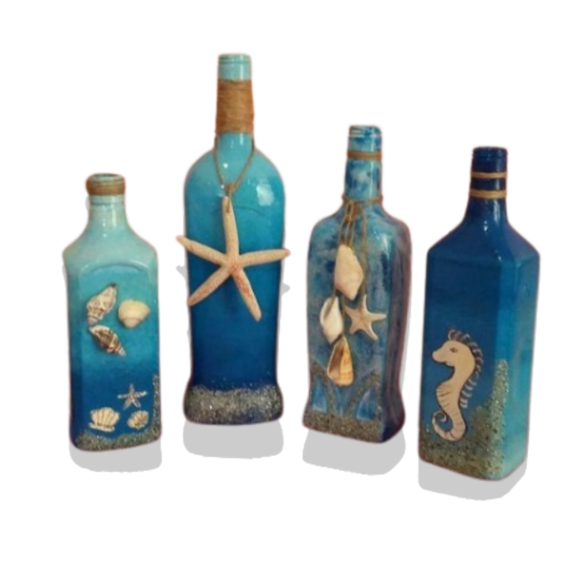 Taller de botellas decorativas marinas por Taller Cúcara Mácara