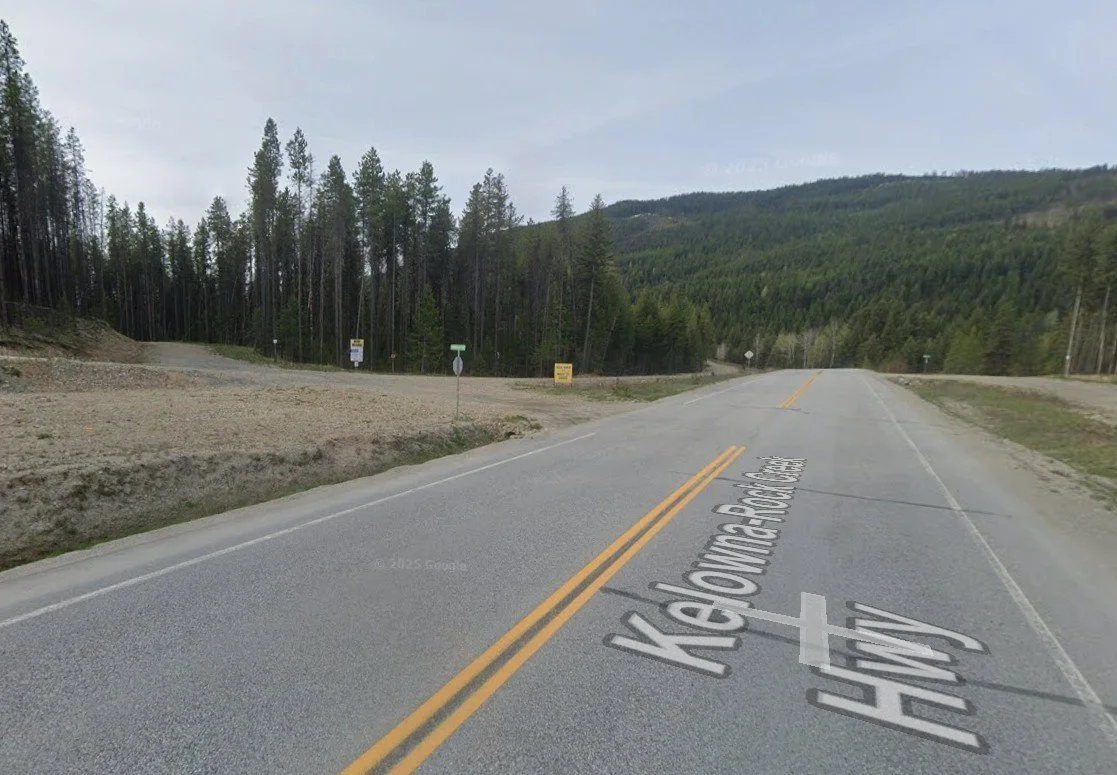 Screen grab from Google Maps showing the entrance to Painted Cliffs Private Road.