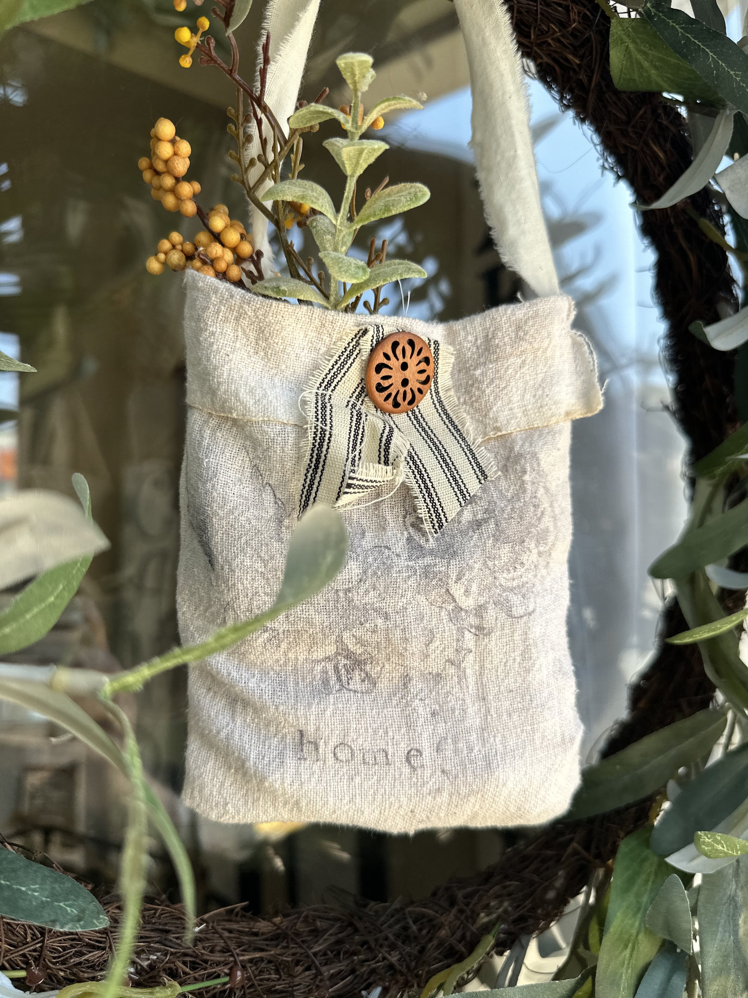 French Country Mini Home floral flour sack