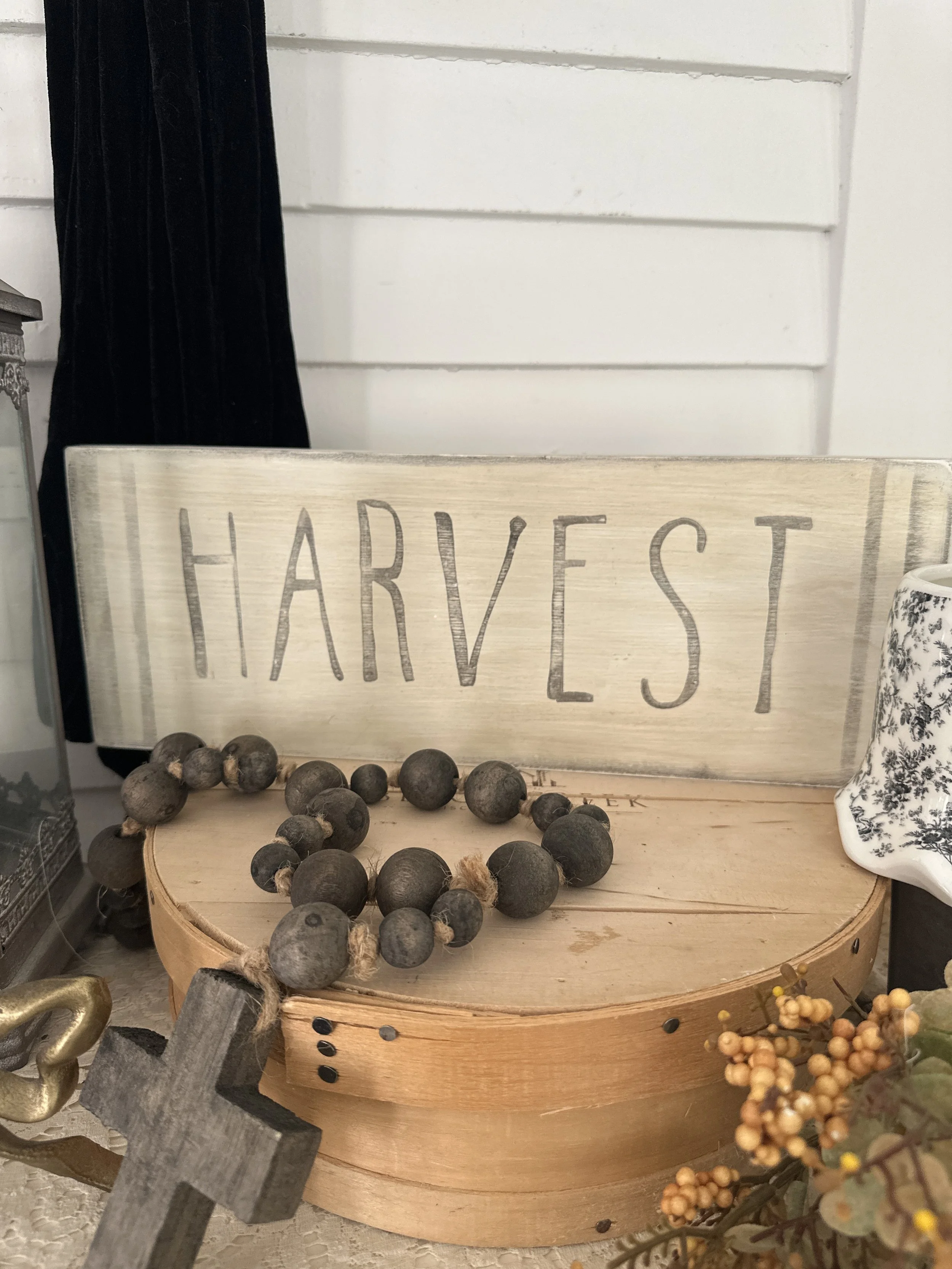 Harvest White  primitive wood sign