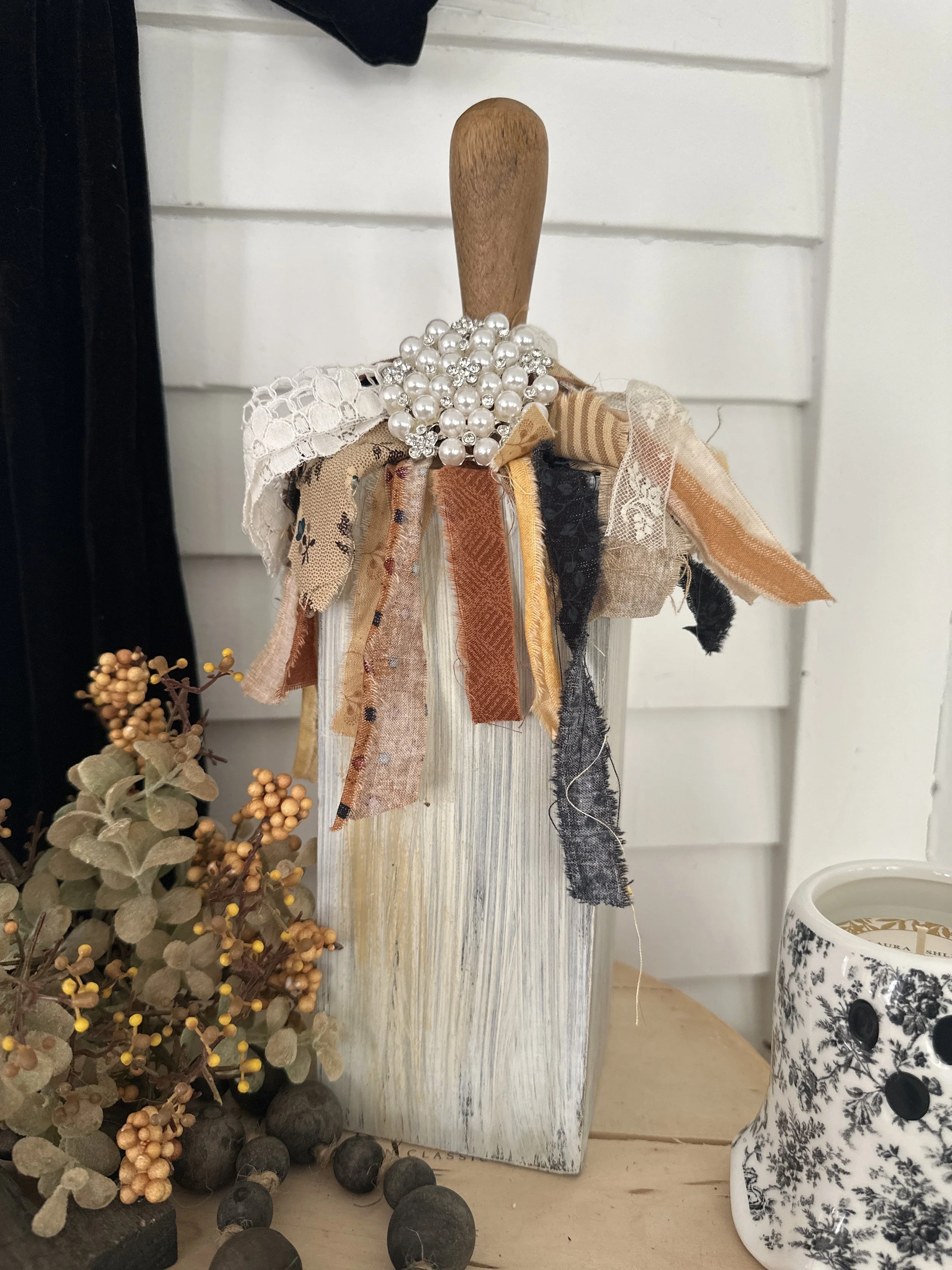 Wood block fancy pumpkin