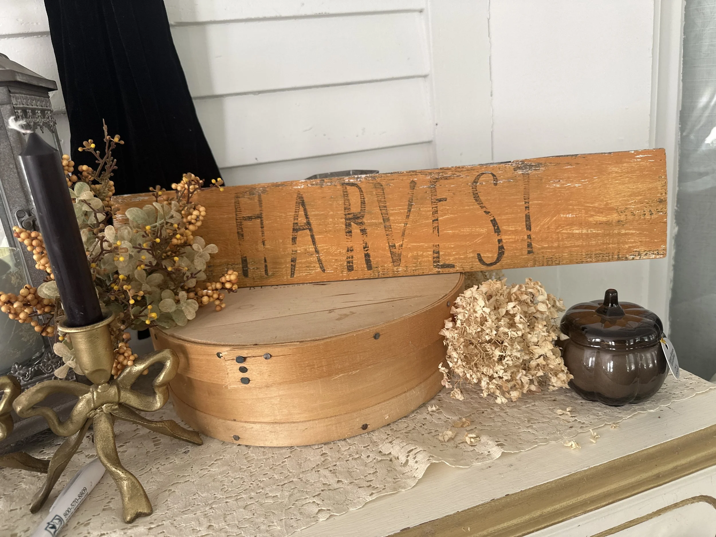 Harvest barnwood sign