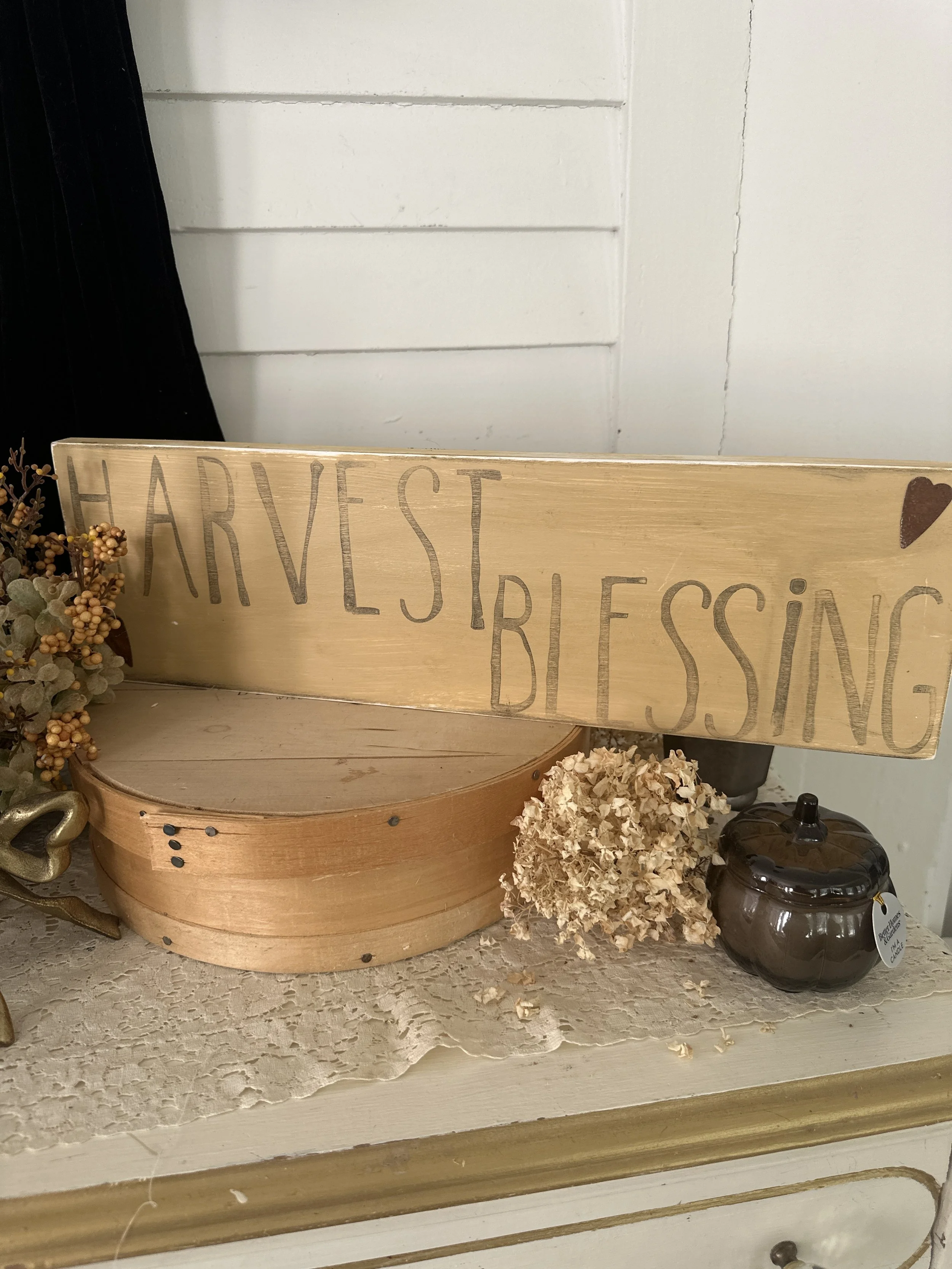 Harvest blessing primitive wood sign