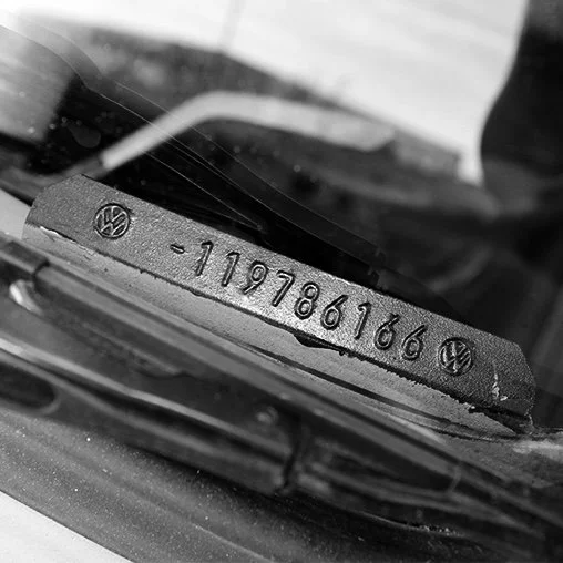 Vintage Volkswagen chassis number used for VIN verification
