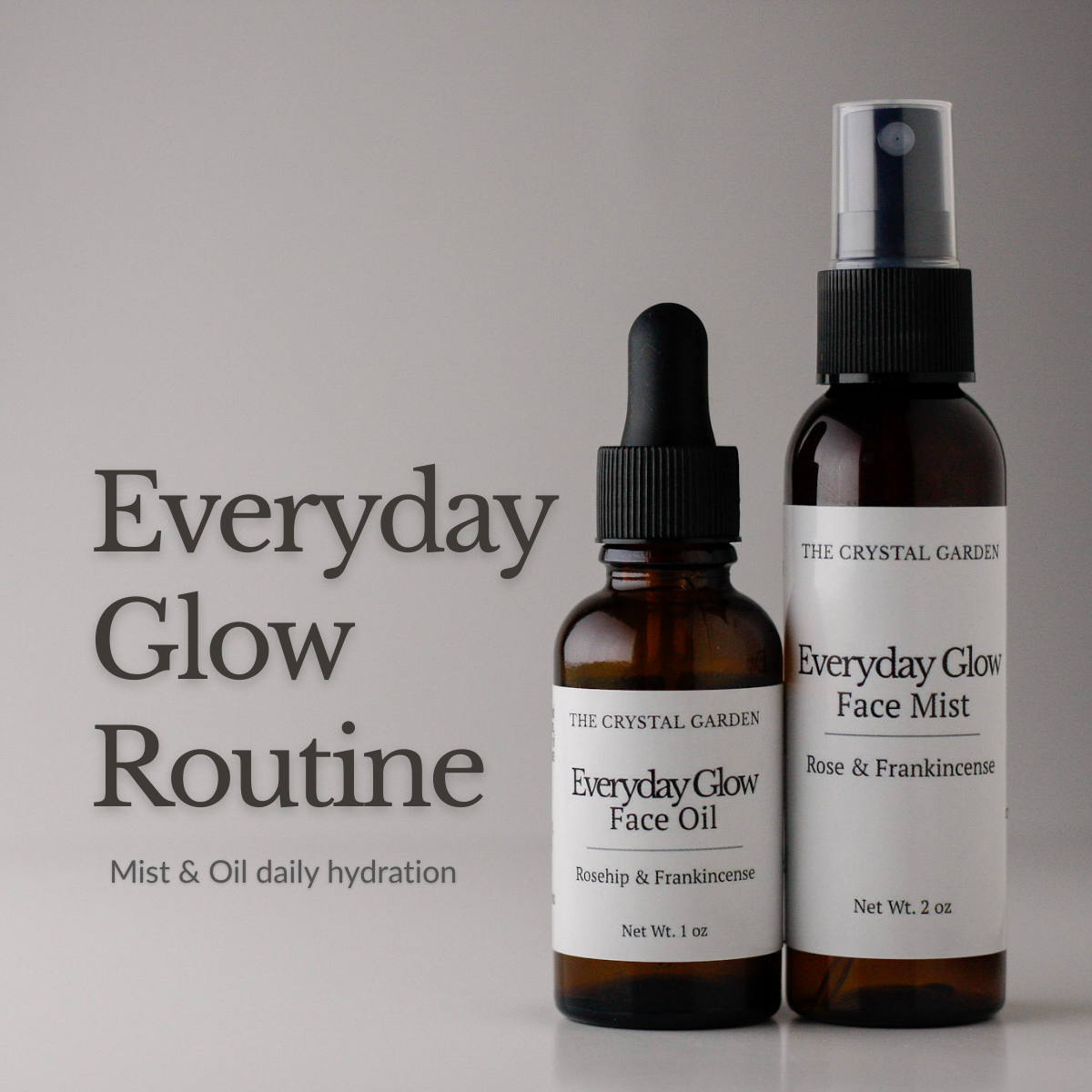 Everyday Glow Bundle botanical skincare set with Everyday Glow Face Oil and Face Mist, Everyday glow routine