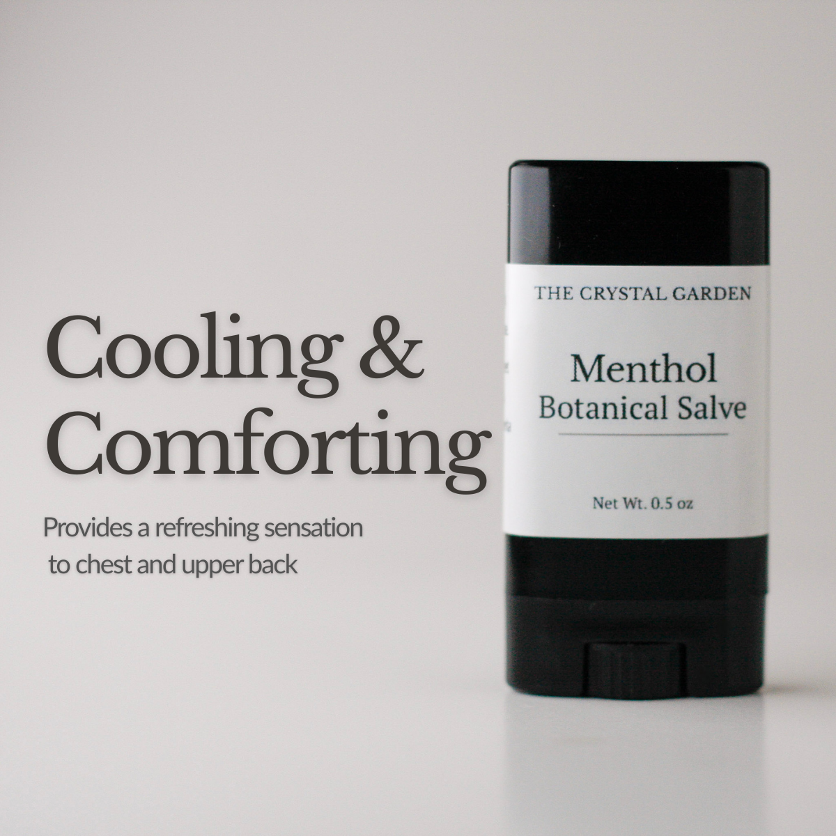 sMenthol salve in twist-up tube with cooling essential oil blend for seasonal usealves, suporting photo(8).png