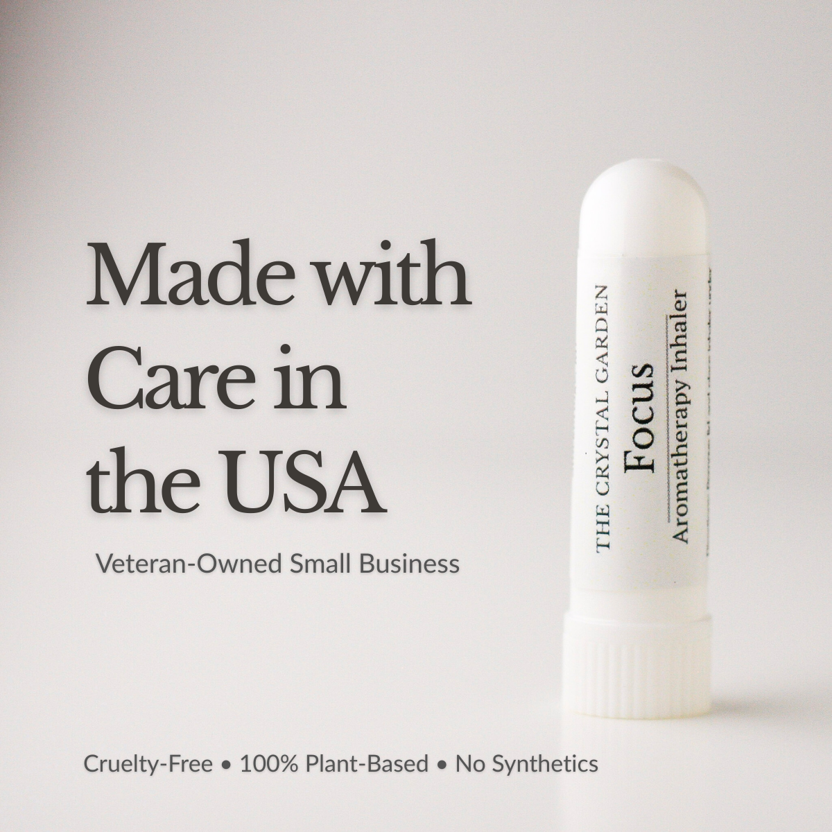 Made in USA, Veterin owned small company. Aromatherapy inhaler, Focus by The Crystal Garden.