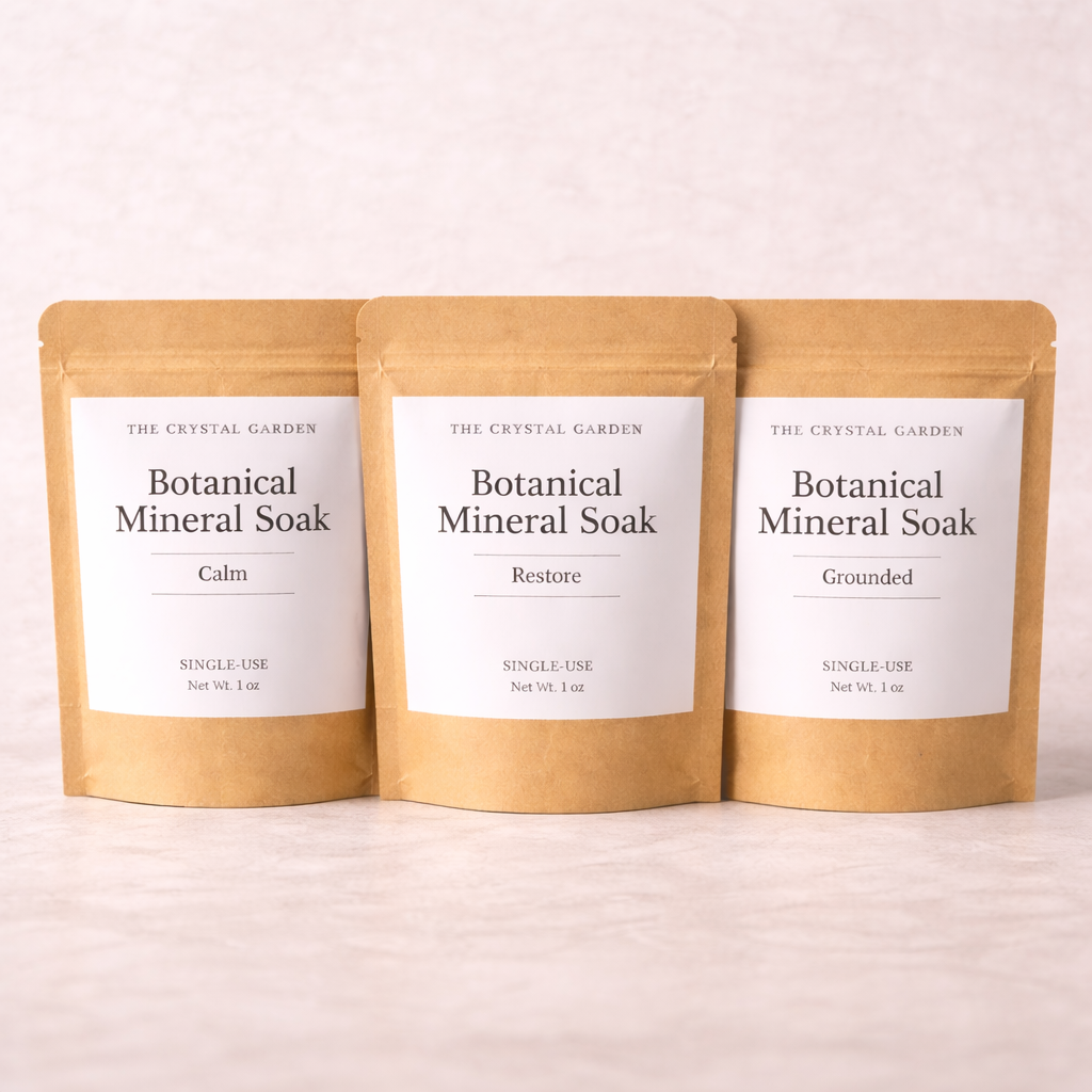 Botanical Mineral Soaks, bulk ordering but the Crystal Gardend. Party Favors