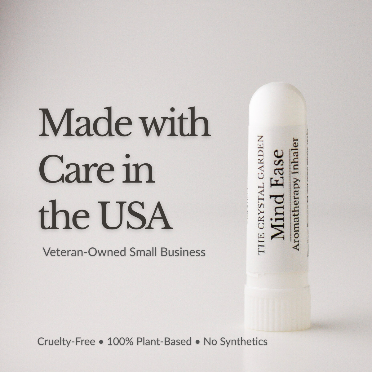 Aromatherapy Inhaler, Mind Ease by the Crystal Garden. Made in USA, veterin owned small business