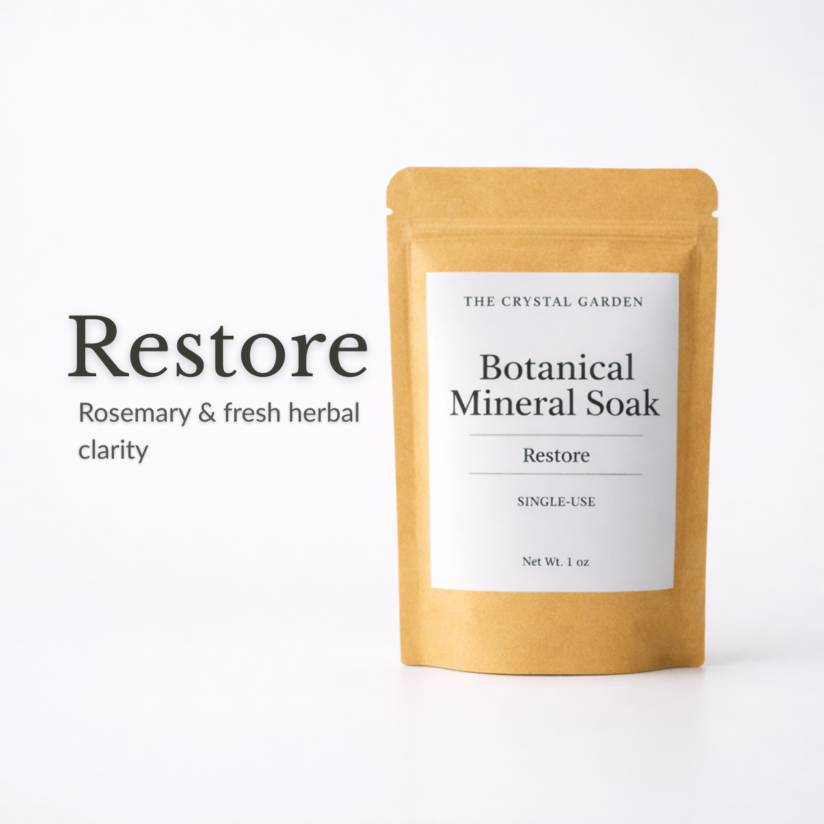 Botanical Mineral Soak Restore single-use pouch bath and foot soak