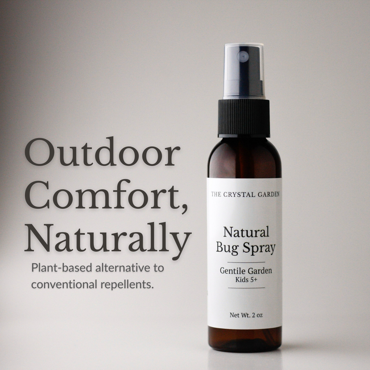 Natural Bug Spray Gentle Garden 5+ plant-based outdoor spray designed for everyday family use
