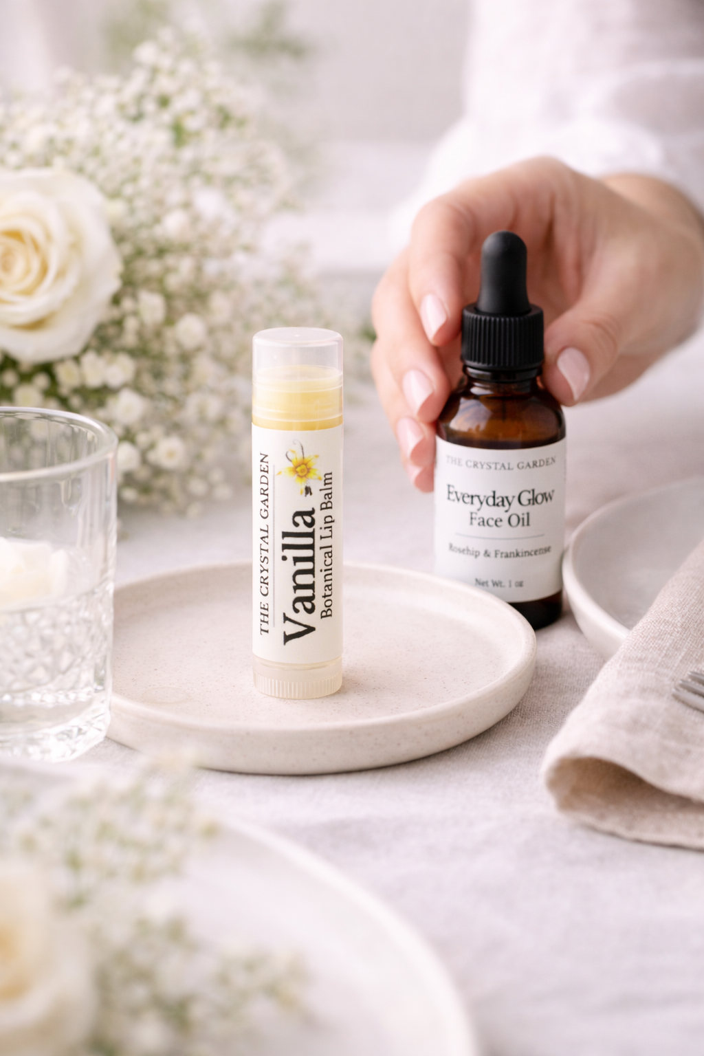 Botanical Self Care Favor Sets | Lip Balm & Face Oil