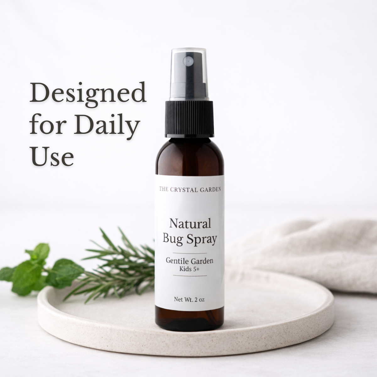 Natural bug spray Gentle Garden 5+ plant-based DEET-free outdoor spray for family activities
