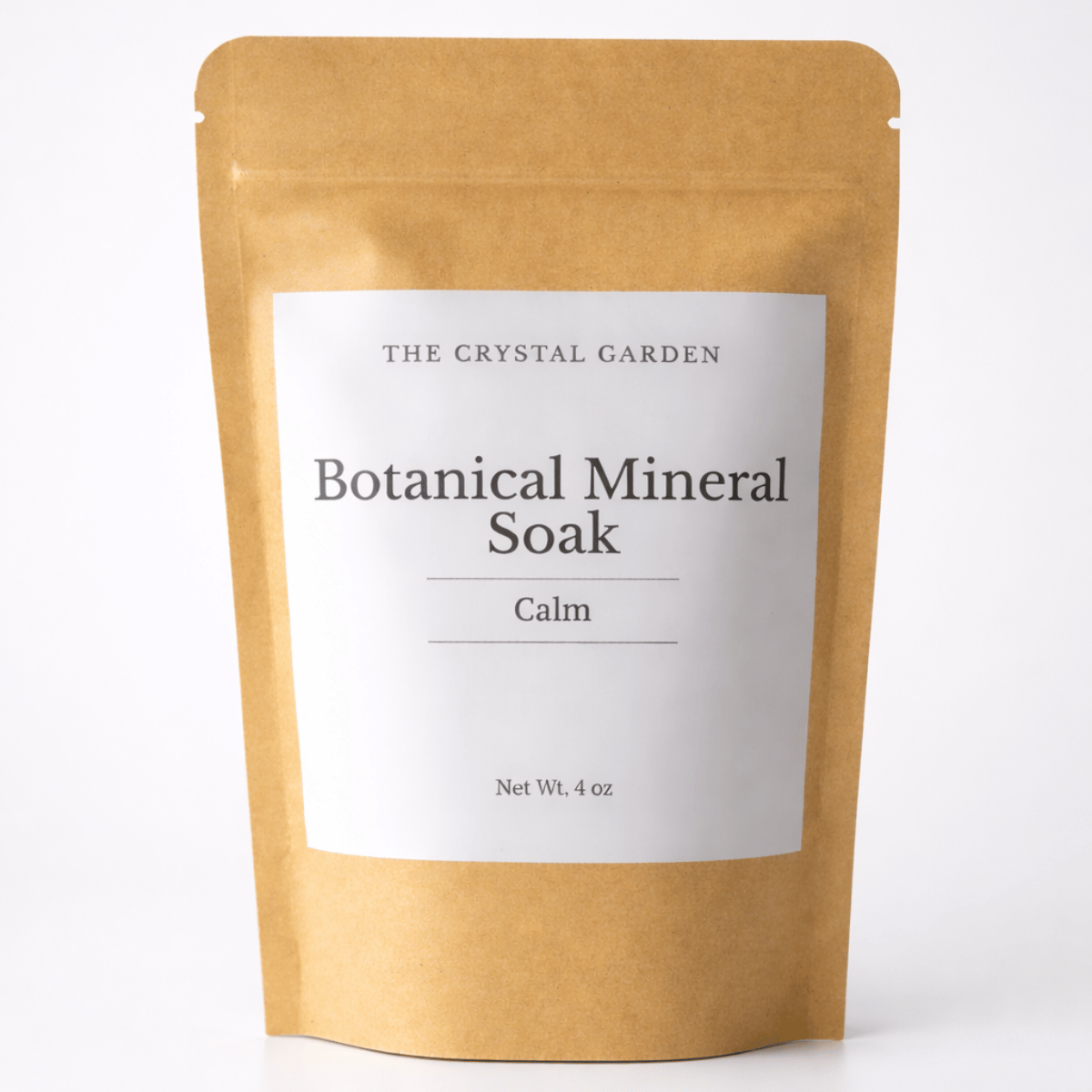 Botanical Mineral Soak Calm bath and foot soak in single-use and 4 oz pouches