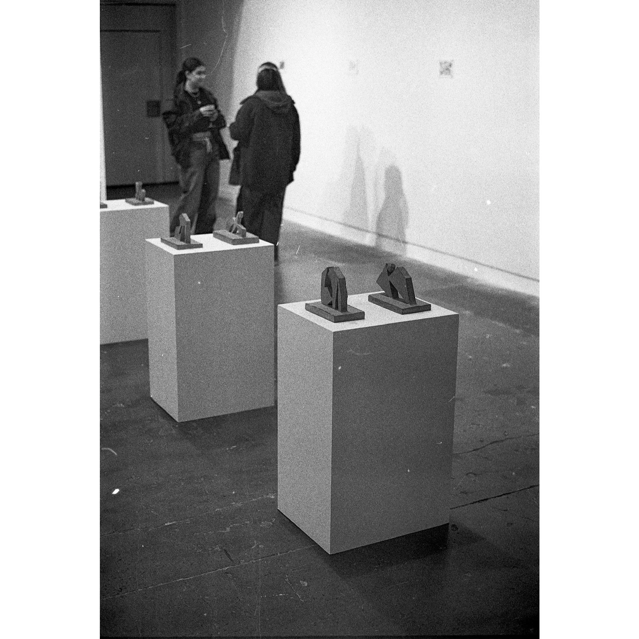Photograph of the private view of 'Izatt Shortman, Harry Wilkins' at Michael Pennie Gallery, Bath, 2024. © Jakub Knap, 2024