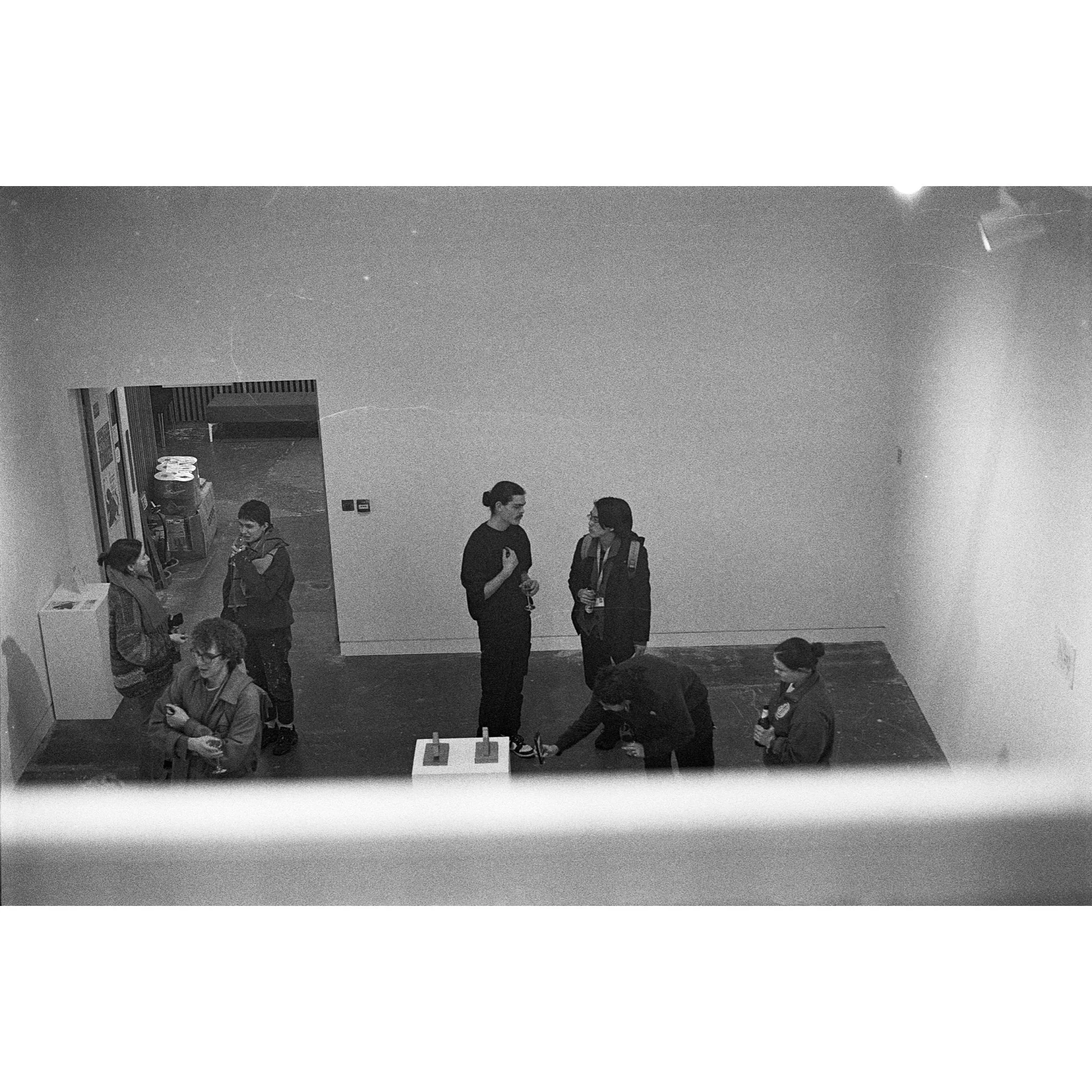 Photograph of the private view of 'Izatt Shortman, Harry Wilkins' at Michael Pennie Gallery, Bath, 2024. © Jakub Knap, 2024