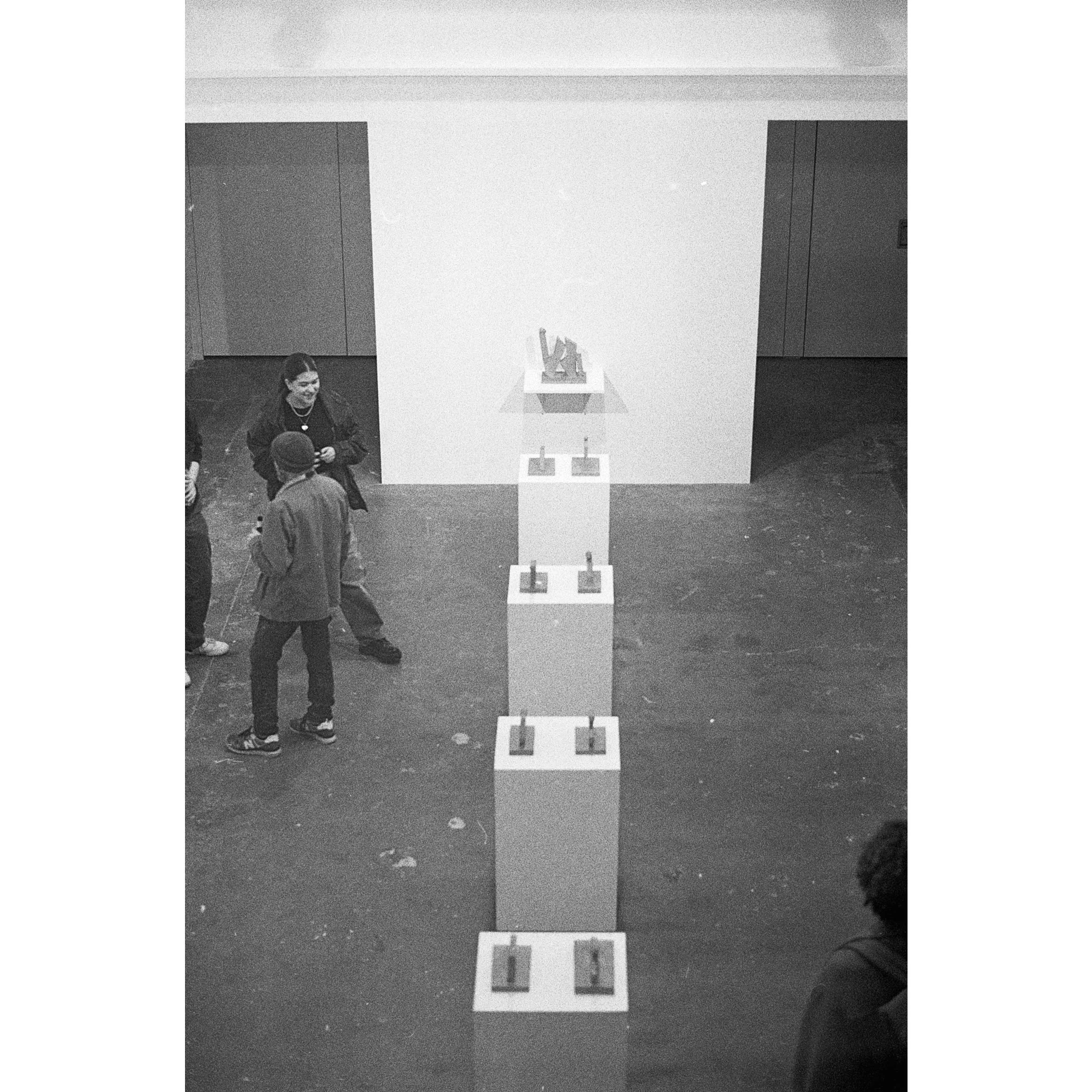 Photograph of the private view of 'Izatt Shortman, Harry Wilkins' at Michael Pennie Gallery, Bath, 2024. © Jakub Knap, 2024