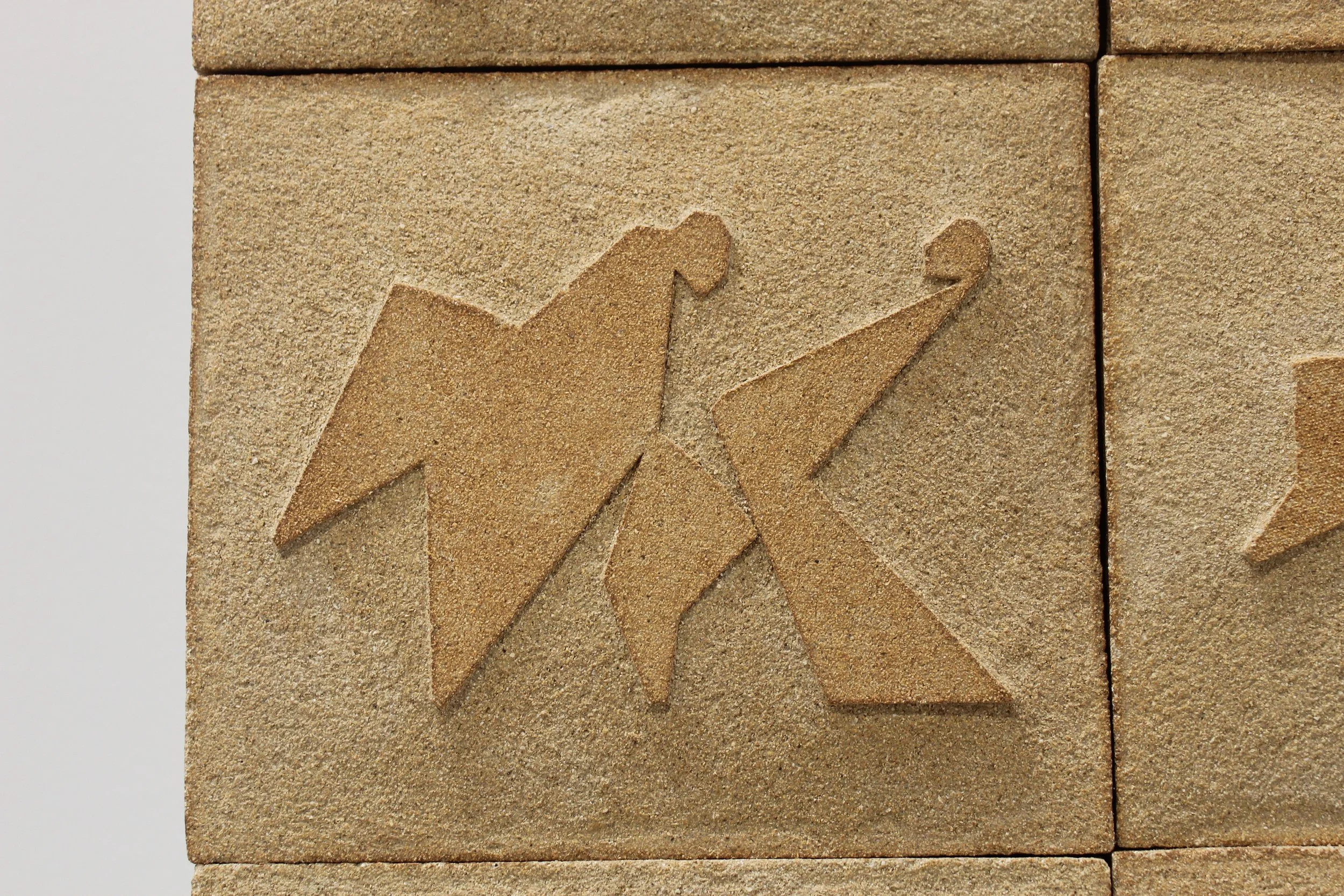 Detail of 'Dyad' (2025) Showing one of 18 reliefs.