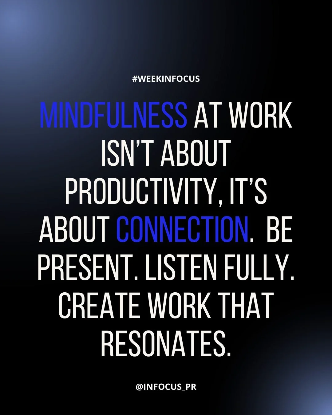 Mindfulness at work isn&rsquo;t just about doing more. It&rsquo;s about connecting deeper. Presence transforms work into meaningful connections.
#BeinFocus #inFocusPR #AuthenticStorytelling