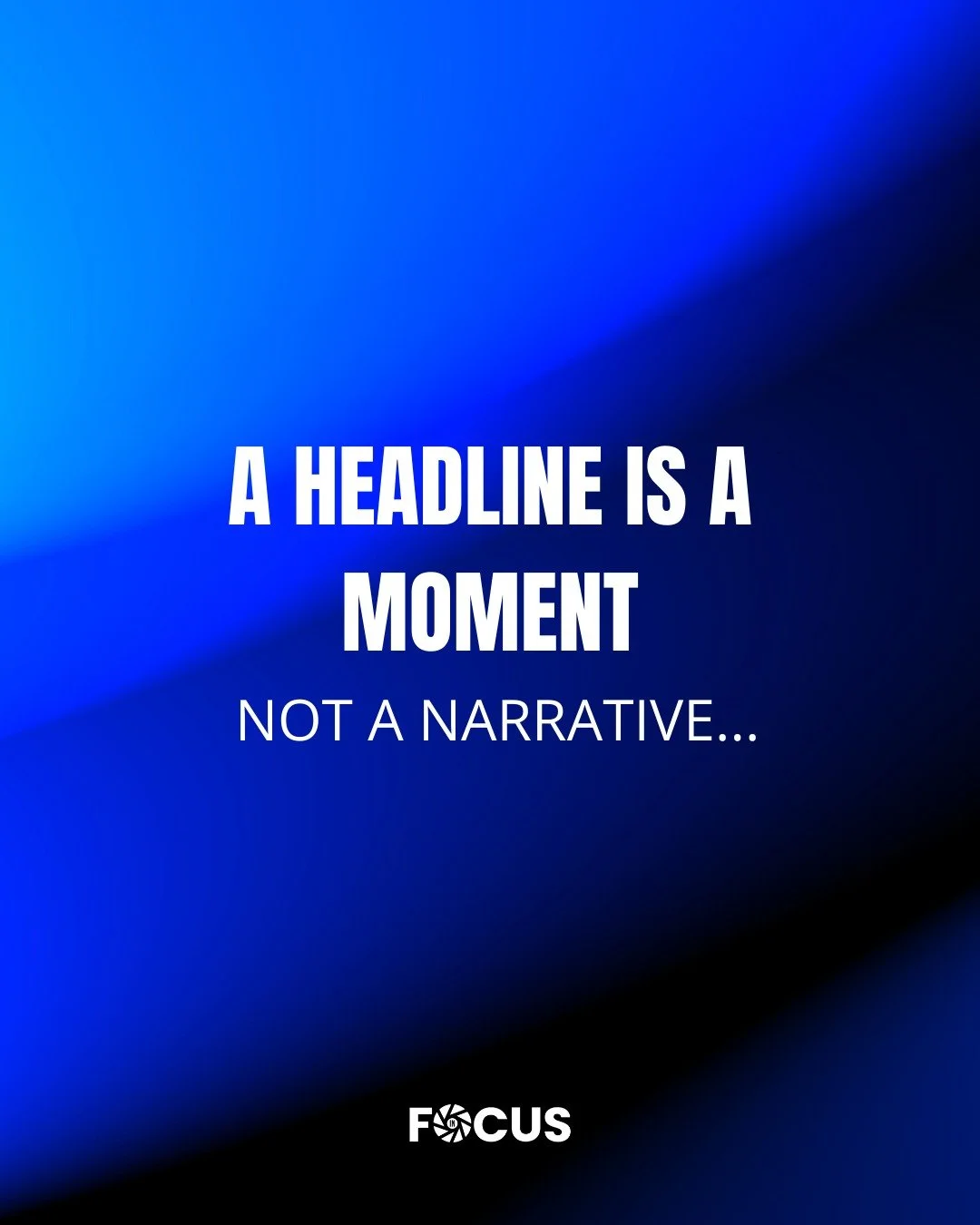 Are you building coverage or a story?
#BeInFocus #Narrative
