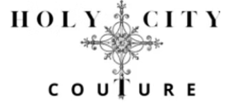 Logo for Holy City Couture with decorative cross and text.