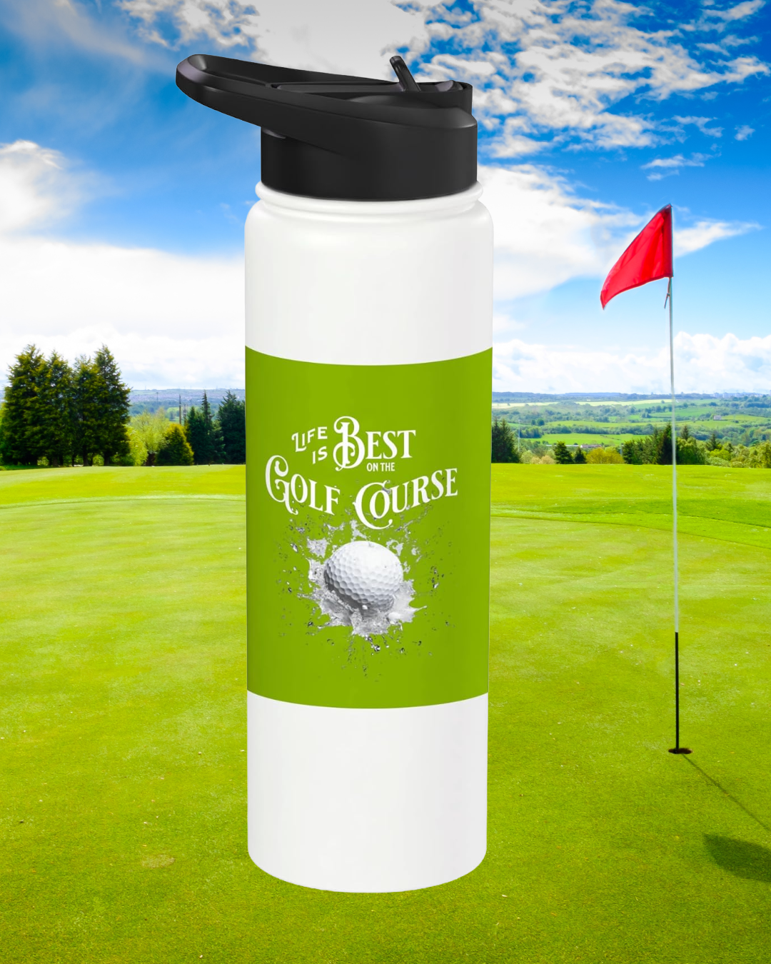Life is Best on the Golf Course - Splash Ball Water Bottle
