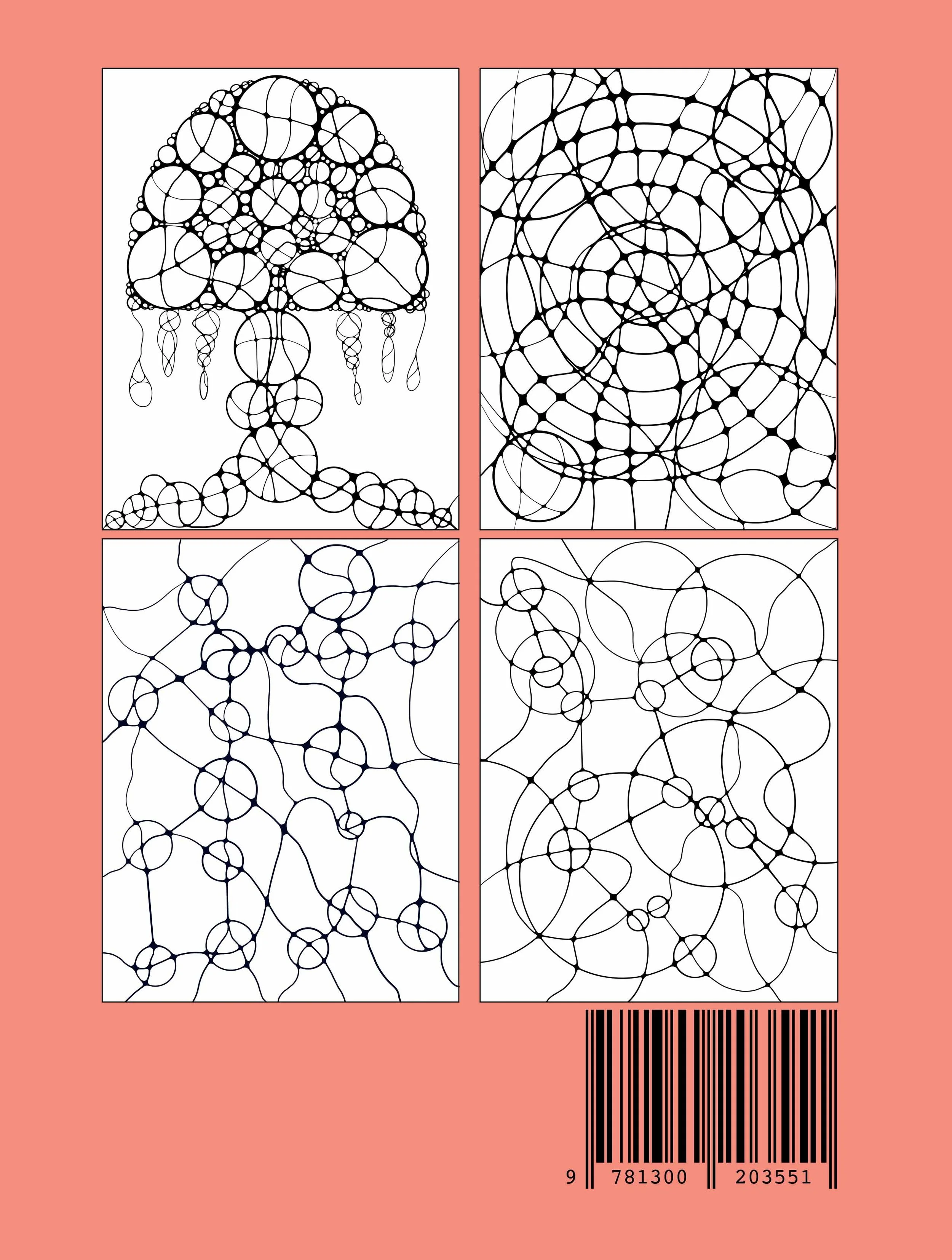 Mindful Flow: Abstract Designs for Creative Calm Coloring Book Back Cover