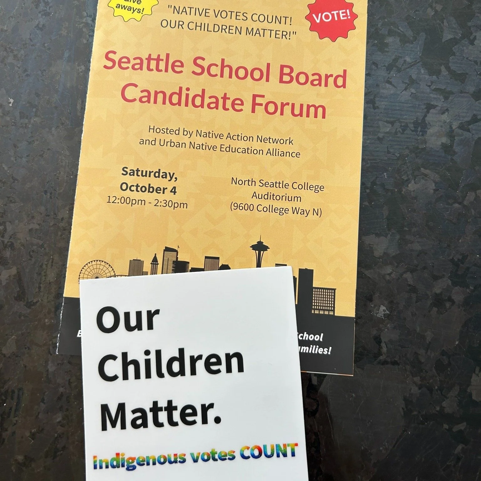 Today is #IndigenousPeoplesDay 

Recently, I had the privilege of attending the Native Votes Matter Seattle Public Schools Board Candidate Forum. We enjoyed amazing food and important conversations about our schools. Thank you @nativeactionnetwork an