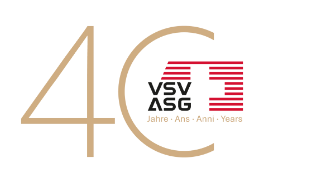Logo du 40e anniversaire de VSV ASG, référence institutionnelle accompagnée par Wanda Studio