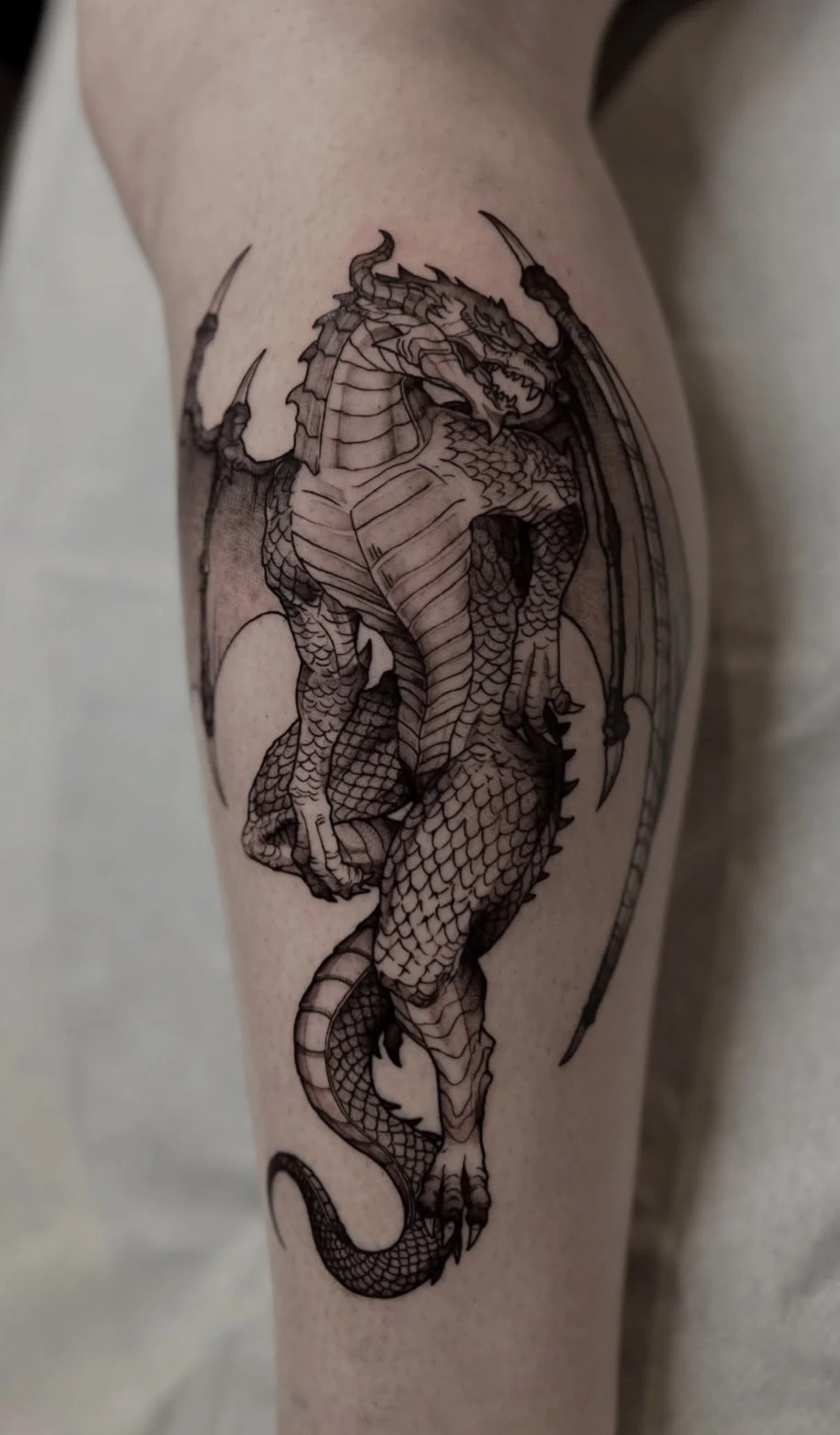 Black Dragon detail tattoo