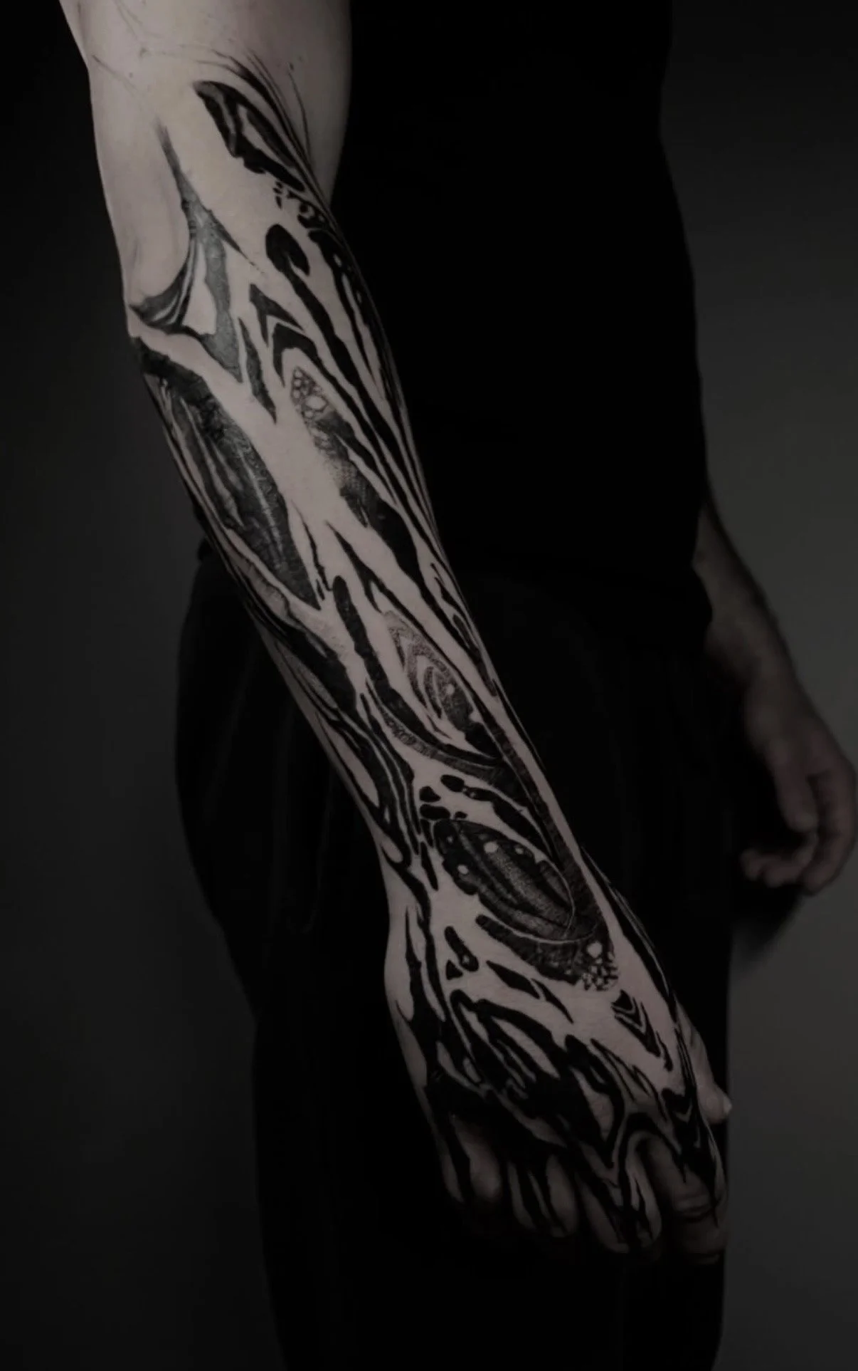 Abstract line dark black tattoos