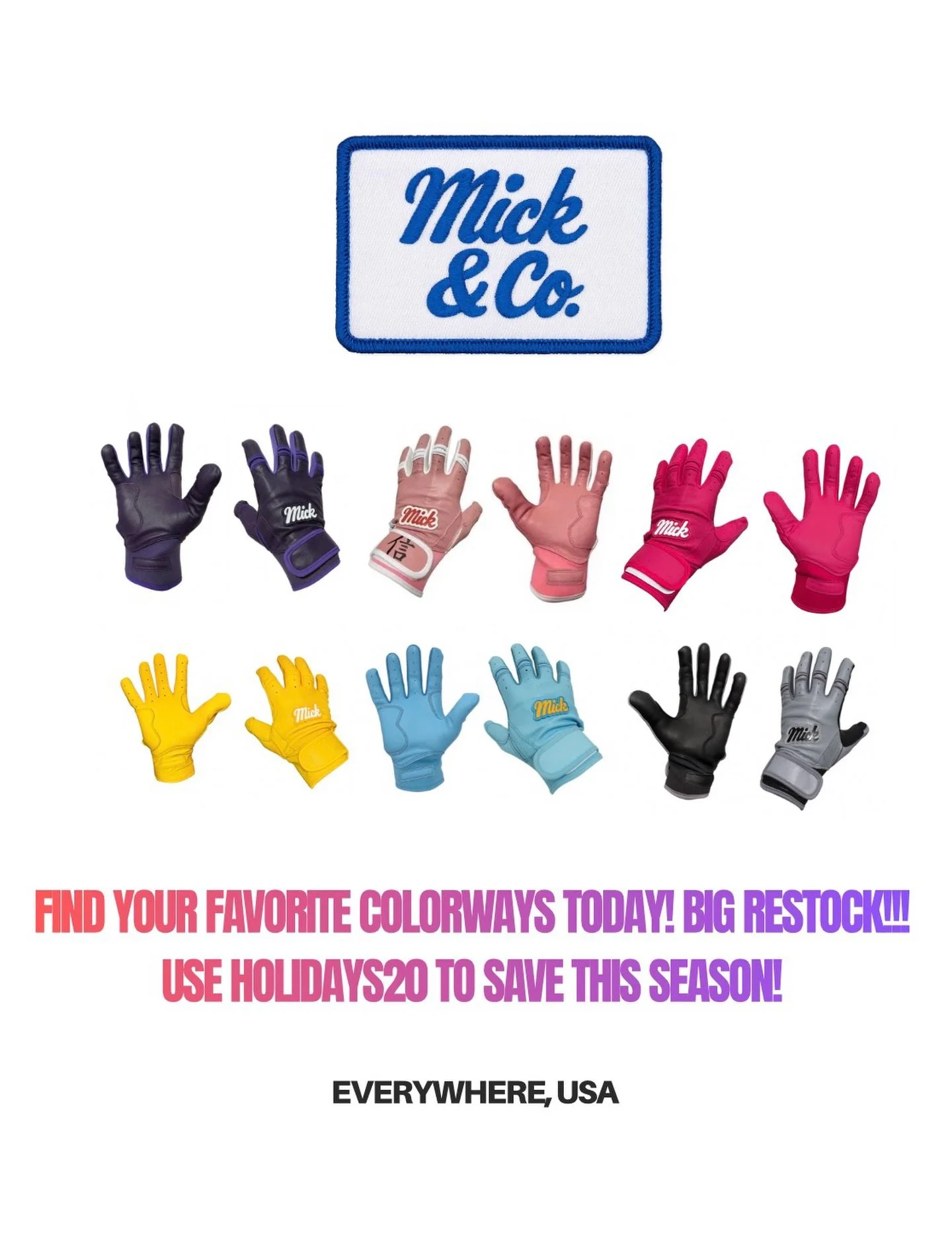 Make sure to grab your pair this weekend 🧤
Use HOLIDAYS20 to save 20% off your entire order &mdash; now&rsquo;s the time to stock up.
We just reloaded with more sizes and colors, so you can finally get the pair you&rsquo;ve been waiting for.